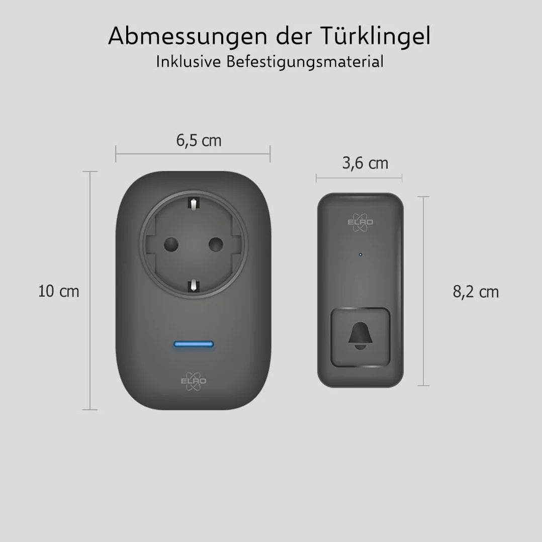 ELRO DB4000 bezprzewodowy kinetyczny zestaw dzwonków do drzwi z odbiornikiem wtykowym