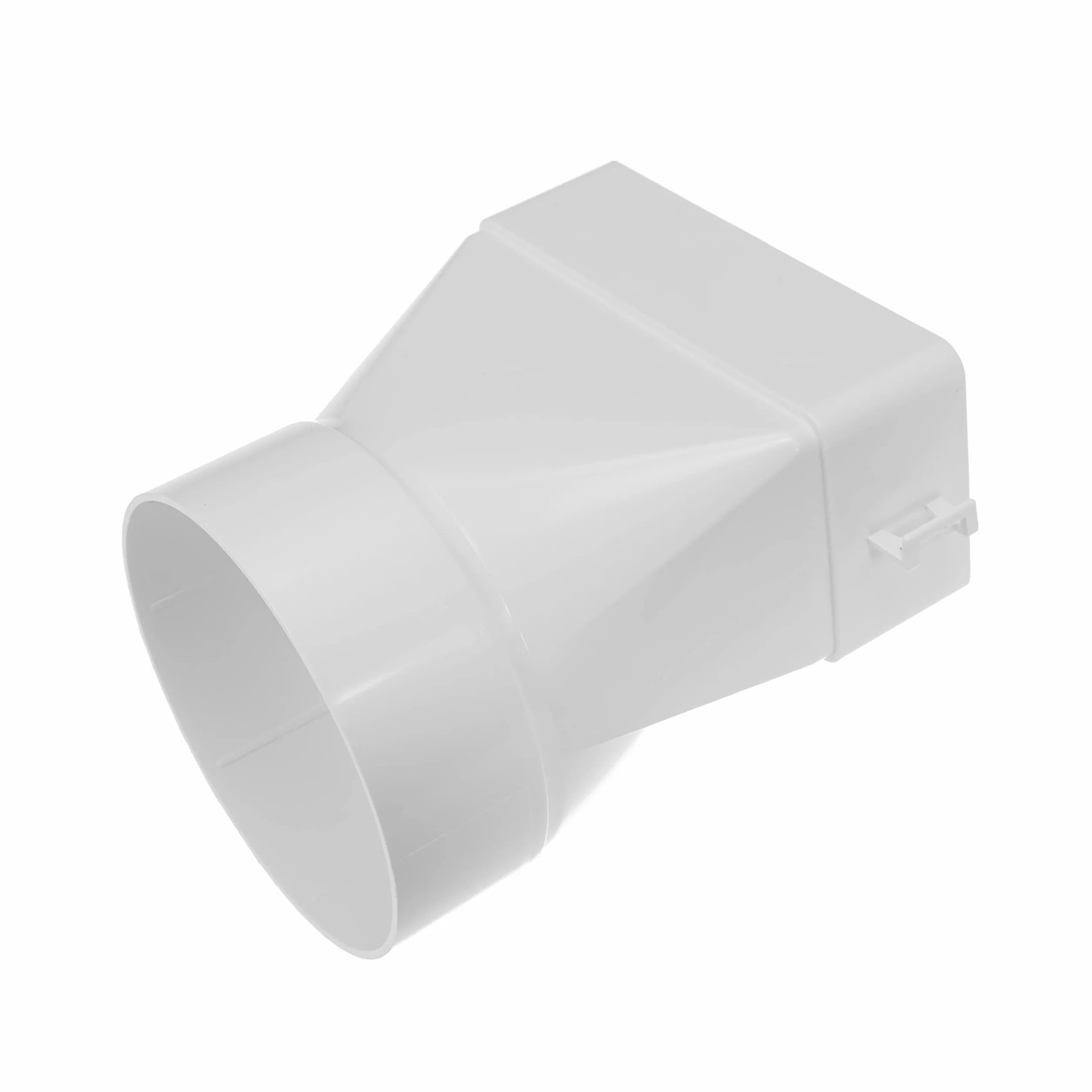 Vent Systems 150 x 75 mm, prostokątne, płaskie do Ø 125 mm, okrągłe złącze kanałowe – krótki poziomy wlot rury, sprzęgło wylotowe, ogrzewanie, chłodzenie, przyłącze wentylacyjne, adapter systemowy
