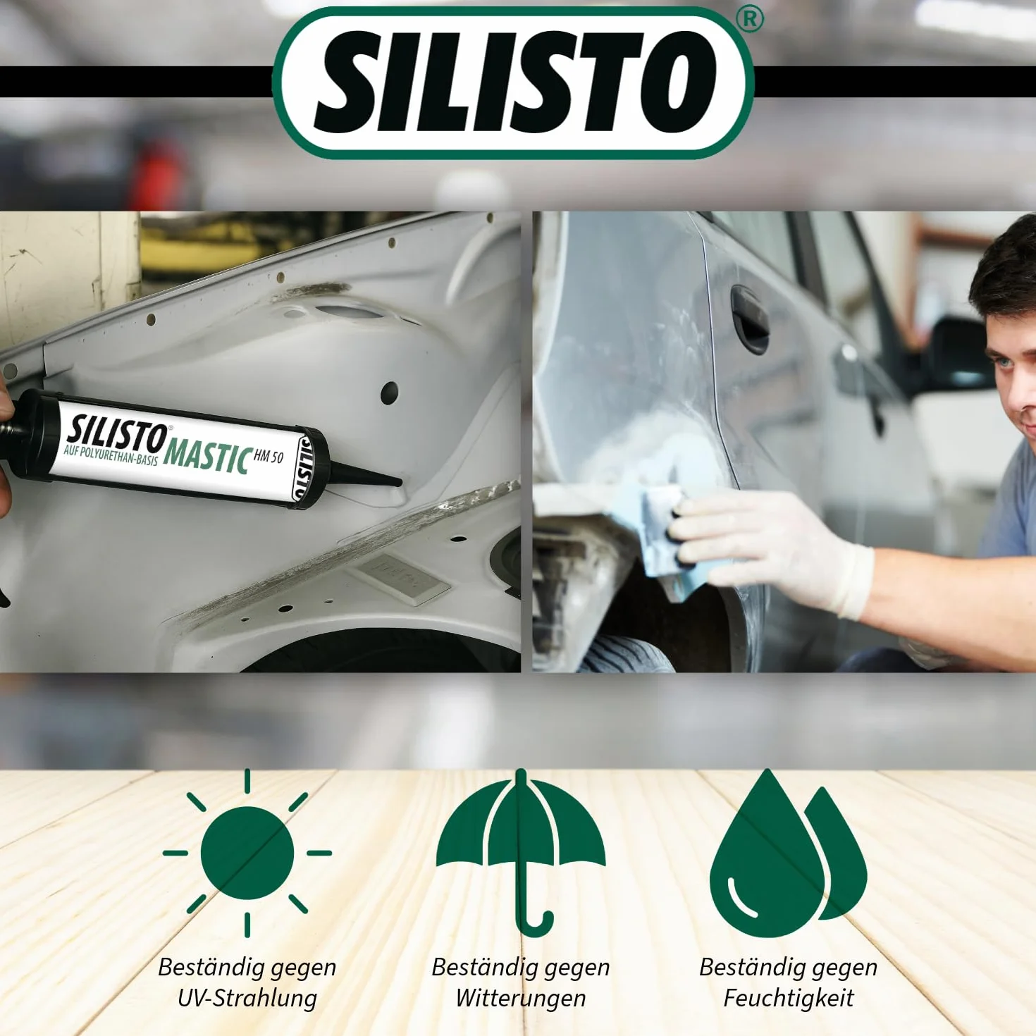 SILISTO Mastic HM 50 zestaw do karoserii we wkładzie, 310 ml, czarny