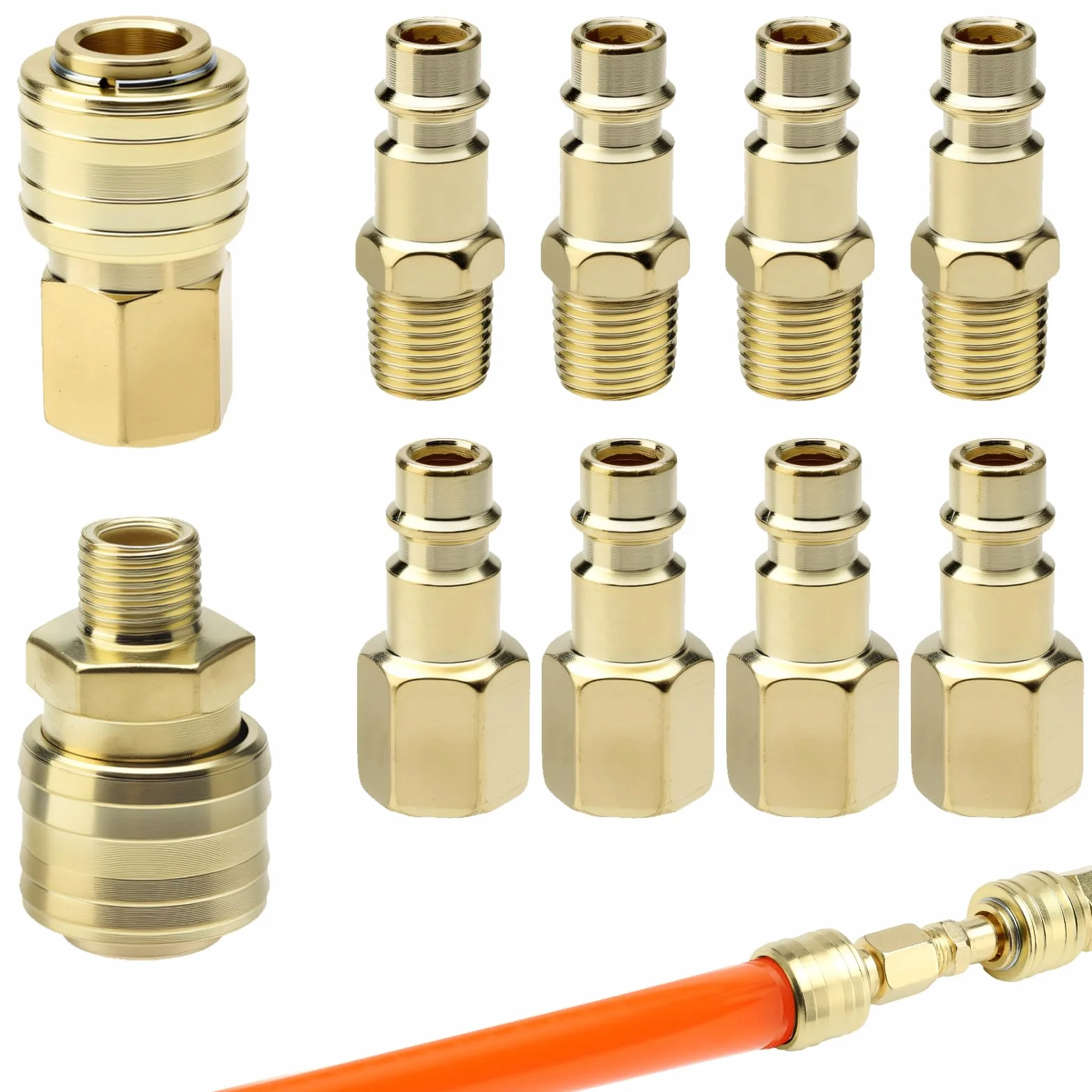 Euro złącze pneumatyczne szybkozłączka 1/4" BSP 10 sztuk do sprężonego powietrza