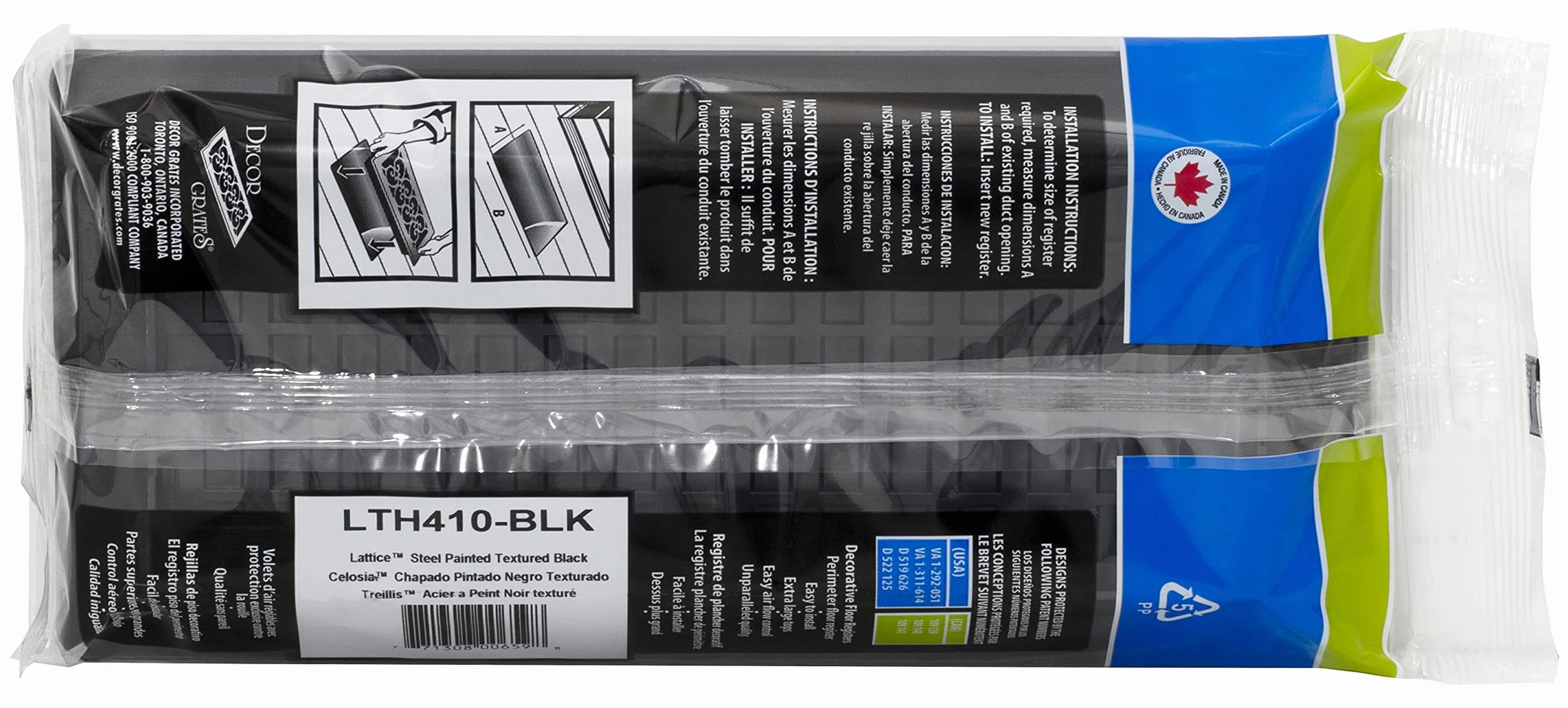 Decor Grates PL408-BLK plastikowa deska podłogowa 10 cm x 20 cm czarna