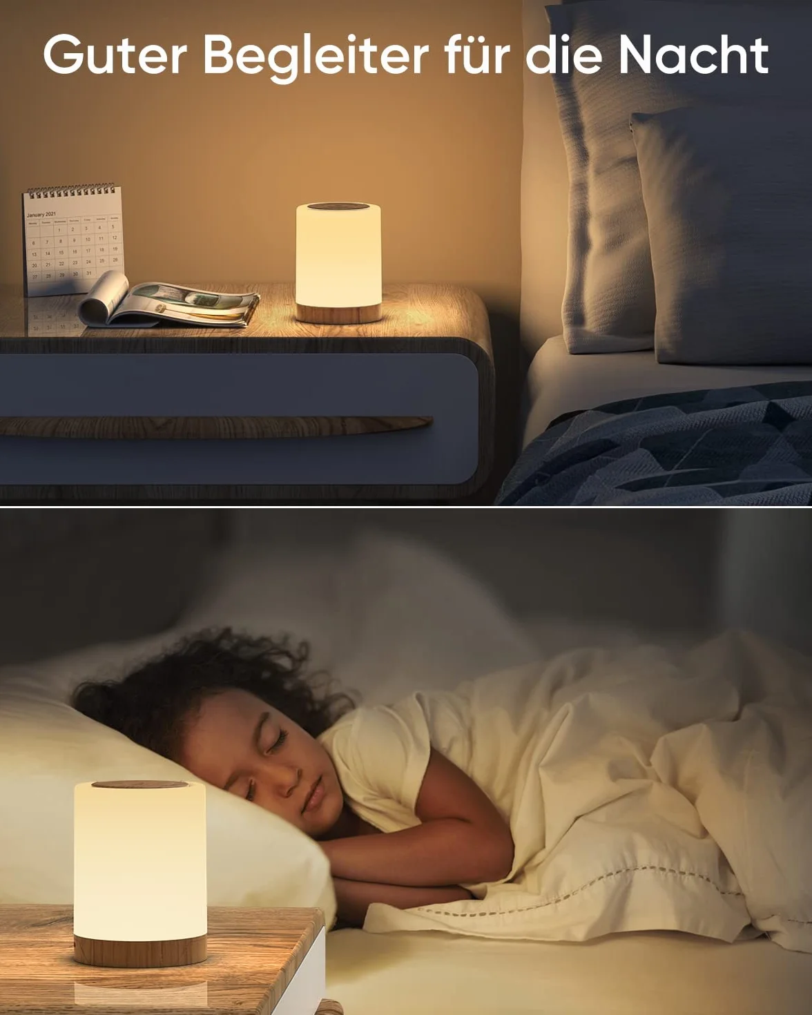 Bezprzewodowa lampka nocna LED dotykowa ściemniana 10 kolorów z timerem dla dzieci