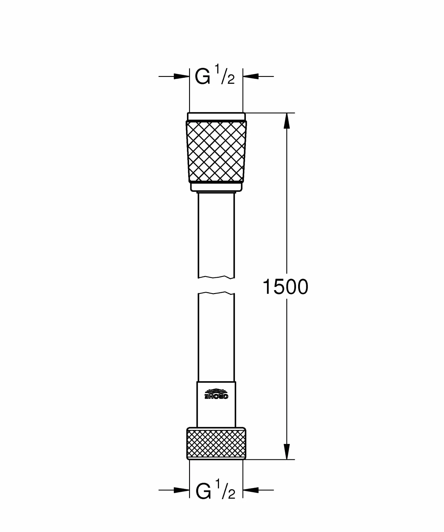 Grohe VitalioFlex Trend wąż prysznicowy 1500 mm