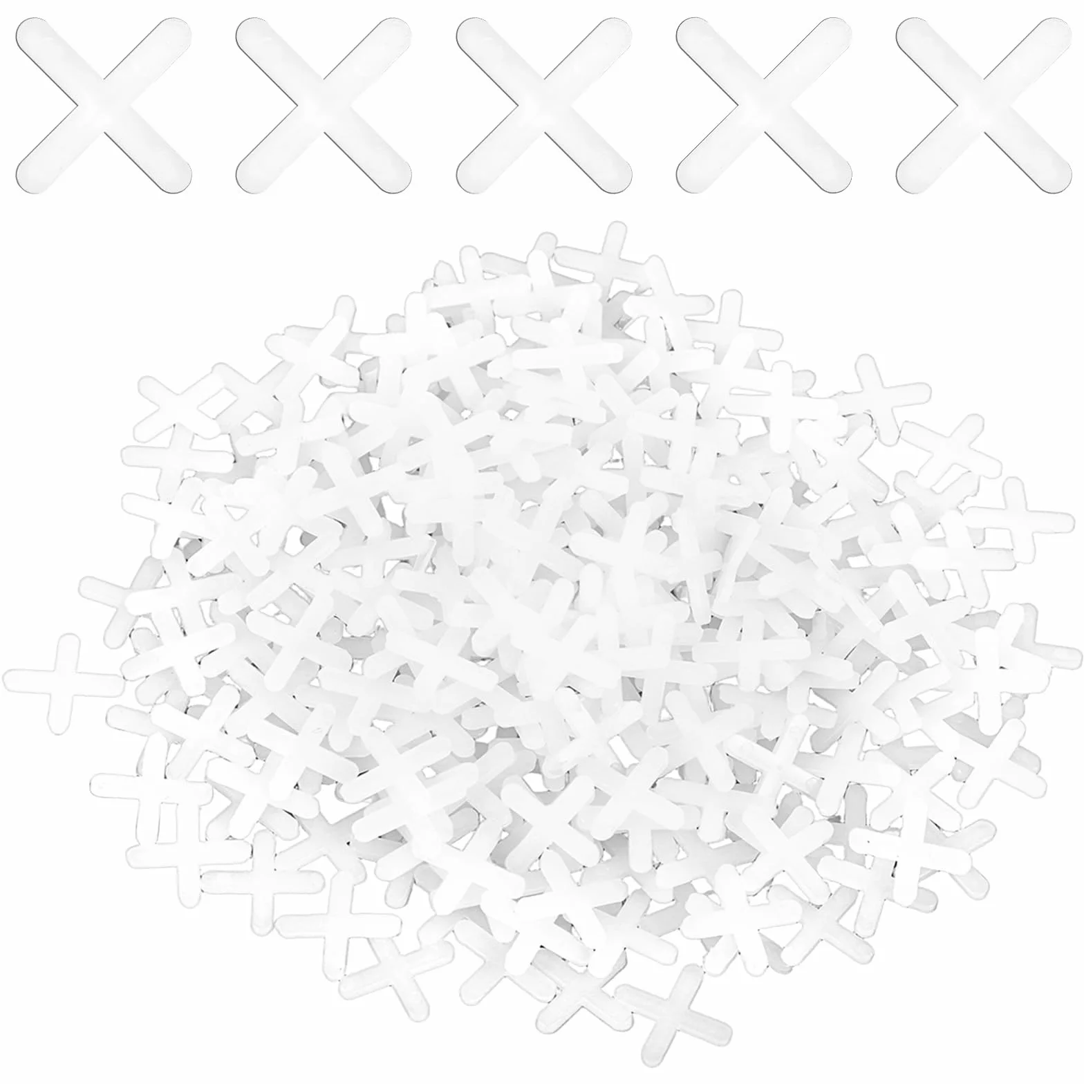 Yuanchu 500 sztuk krzyżówek do płytek, 3 mm, PCW, białe