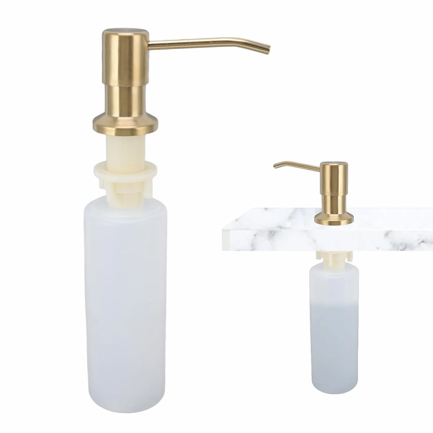 Dozownik Mydła W Zlewie 300 Ml Wbudowany Złoto