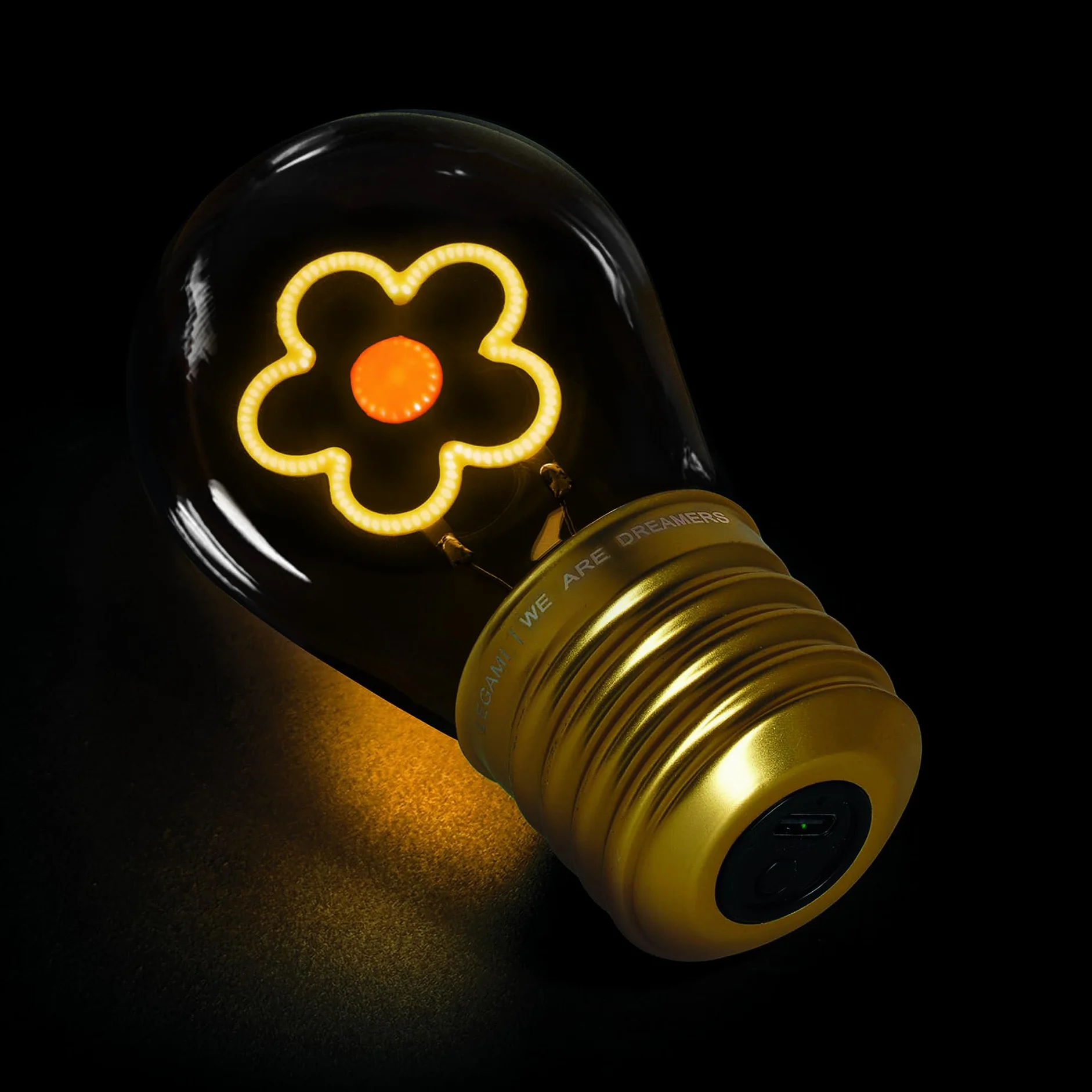 Legami Lampa stołowa w kształcie żarówki Daisy 6,8 x 10,3 cm żółta
