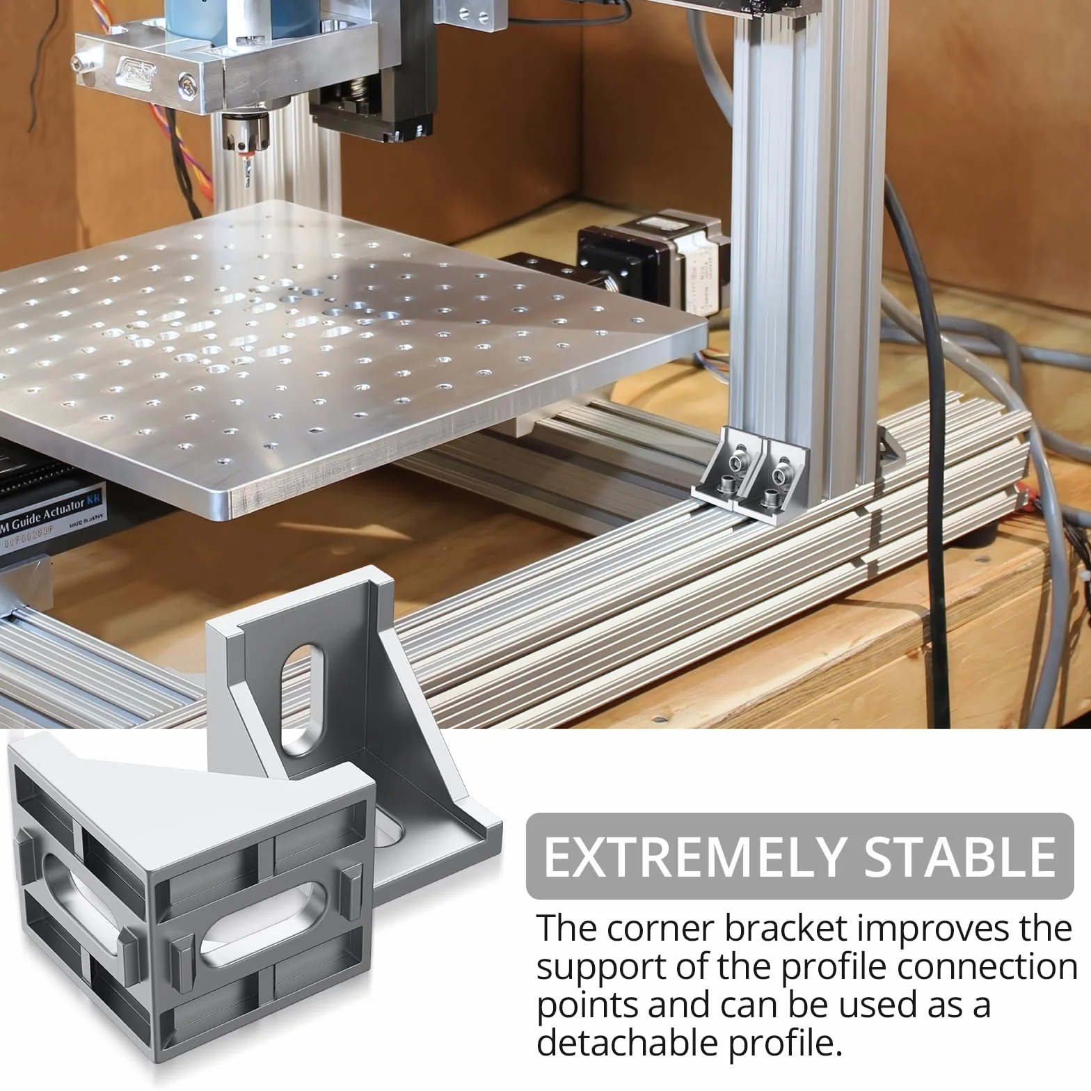 Justech łącznik kątowy aluminiowy do profilu 3030 rowek 8