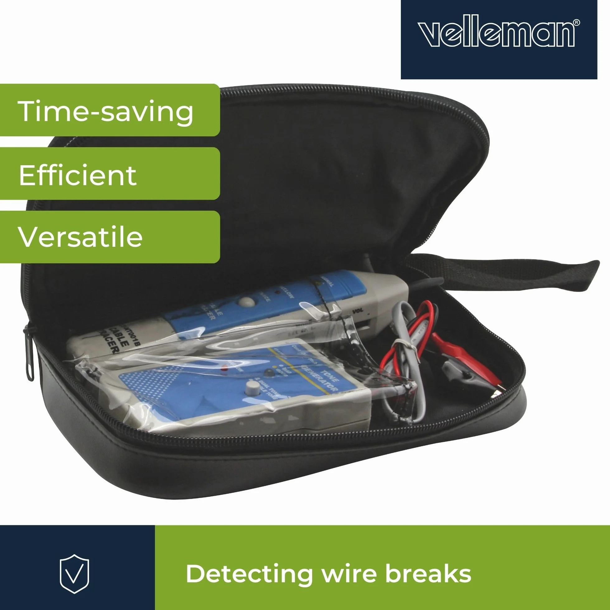 Velleman VTTEST11 wielokolorowy tracker kablowy z generatorem tonów 240 V