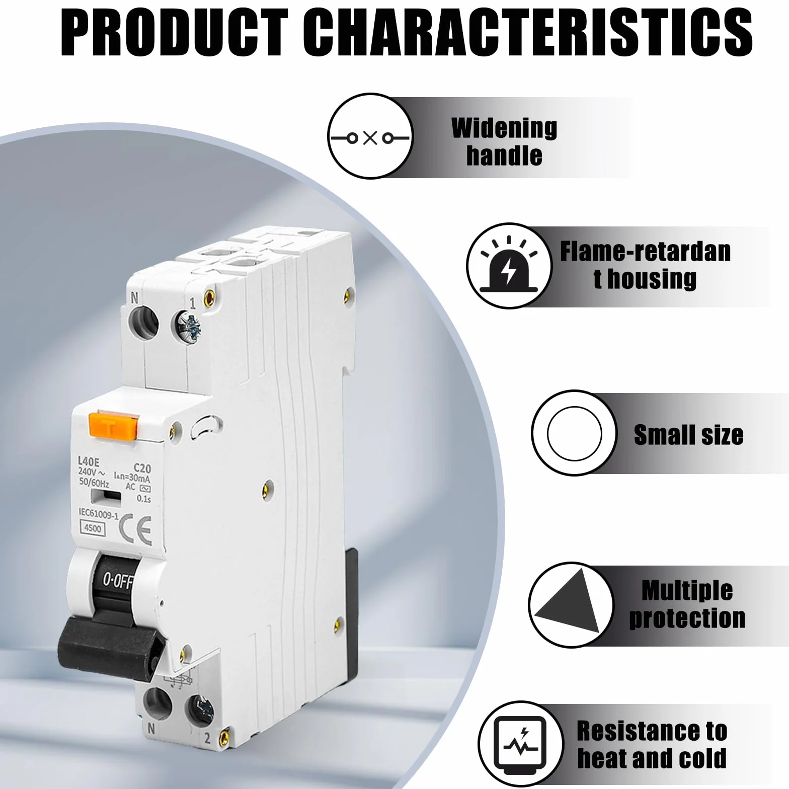 Wyłącznik ochronny 25 A 30 mA RCBO 1P+N 240 V