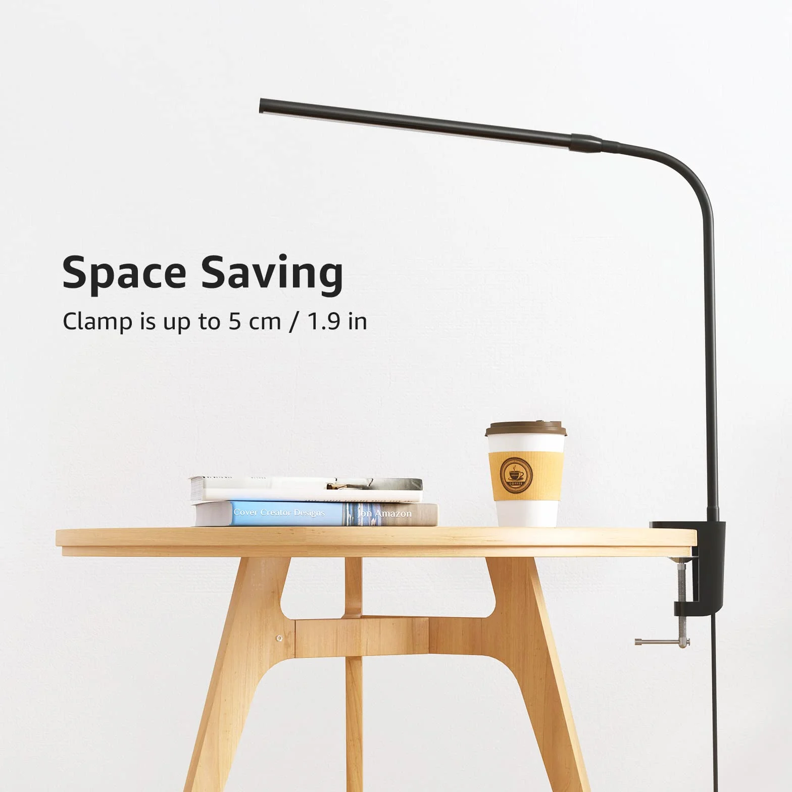 Lepro Lampa biurkowa LED zaciskowa z ramieniem obrotowym, ochrona oczu, USB, 3 kolory 10 poziomów jasności, czarna
