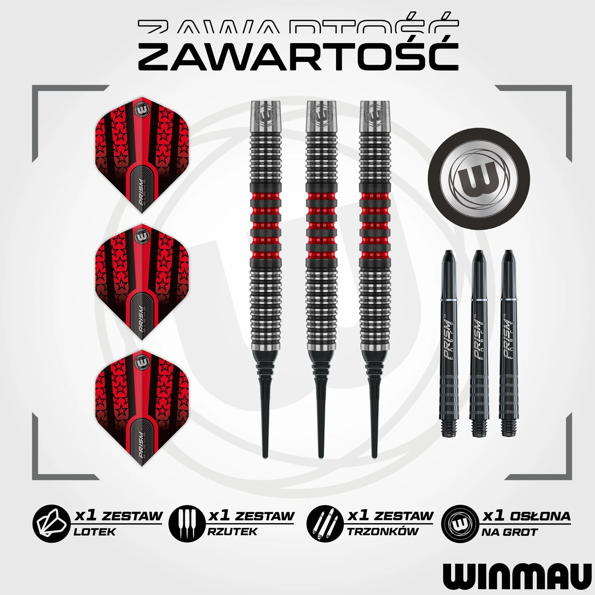 WINMAU Joe Cullen Special Edition profesjonalny zestaw rzutek 90% wolframu z loczkami i trzonami (trzonki)