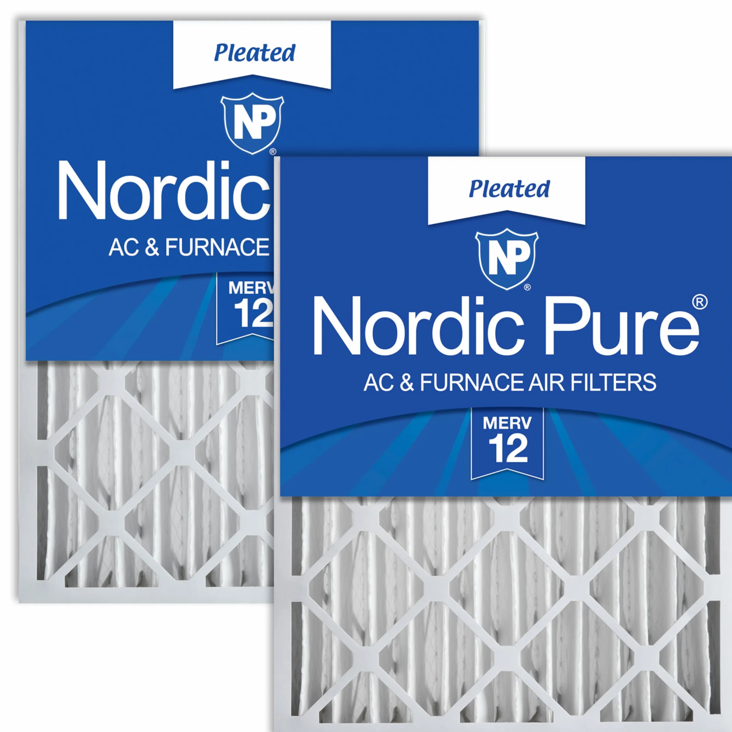 Nordic Pure 16 x 25 x 4 filtry powietrza do pieca AC MERV 12, pudełko 2 szt