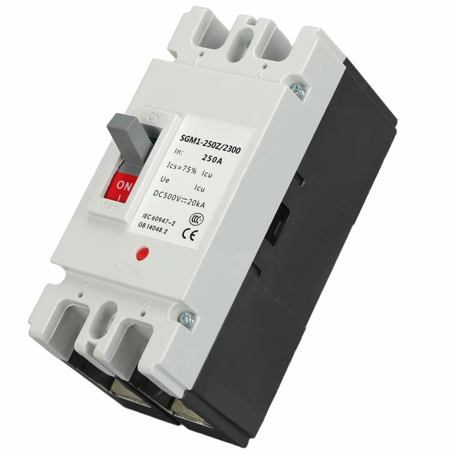 MCCB Przerywacz DC 500V 250A 2P Izolator do Systemu Fotowoltaicznego