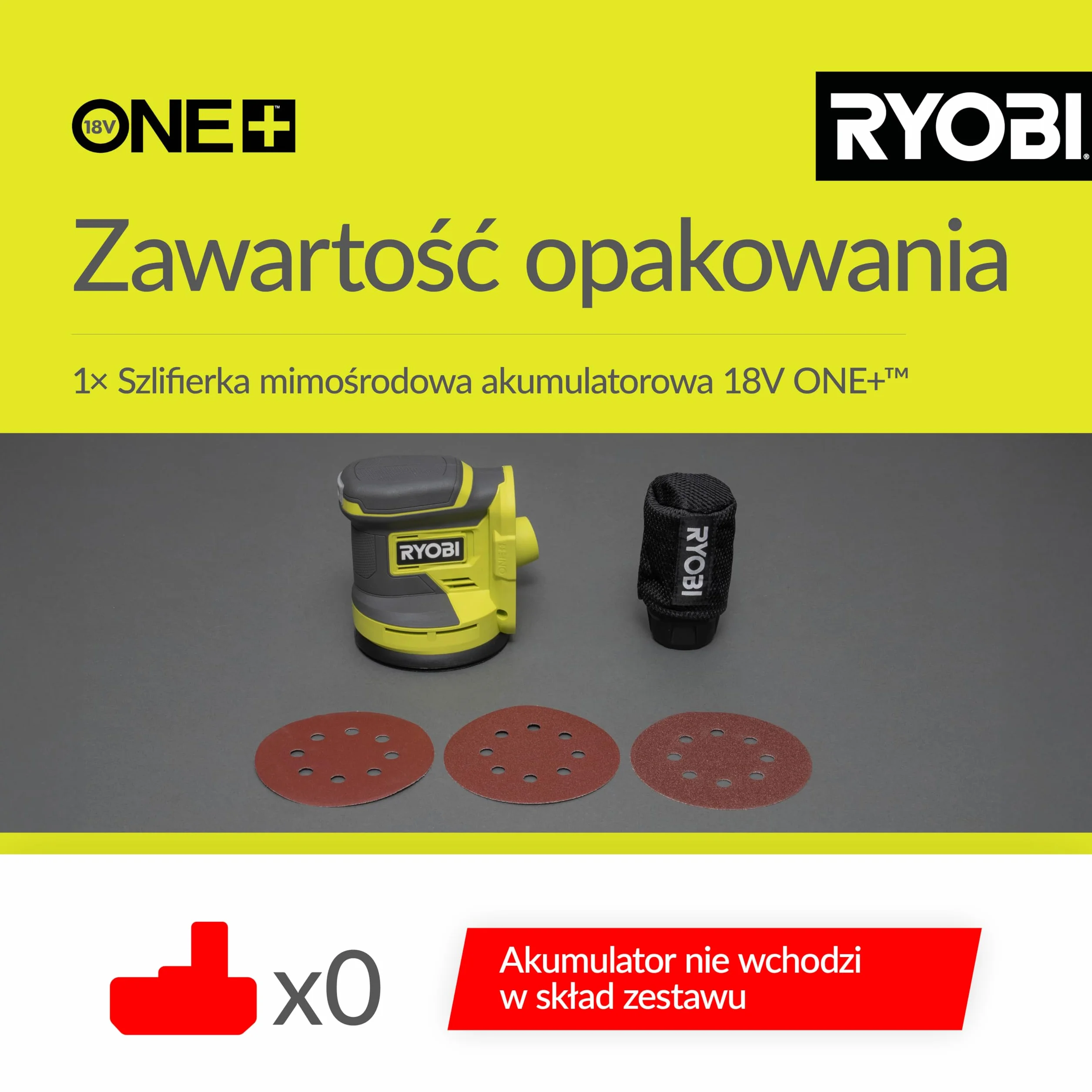 Ryobi Szlifierka Mimośrodowa 18V RROS18-0