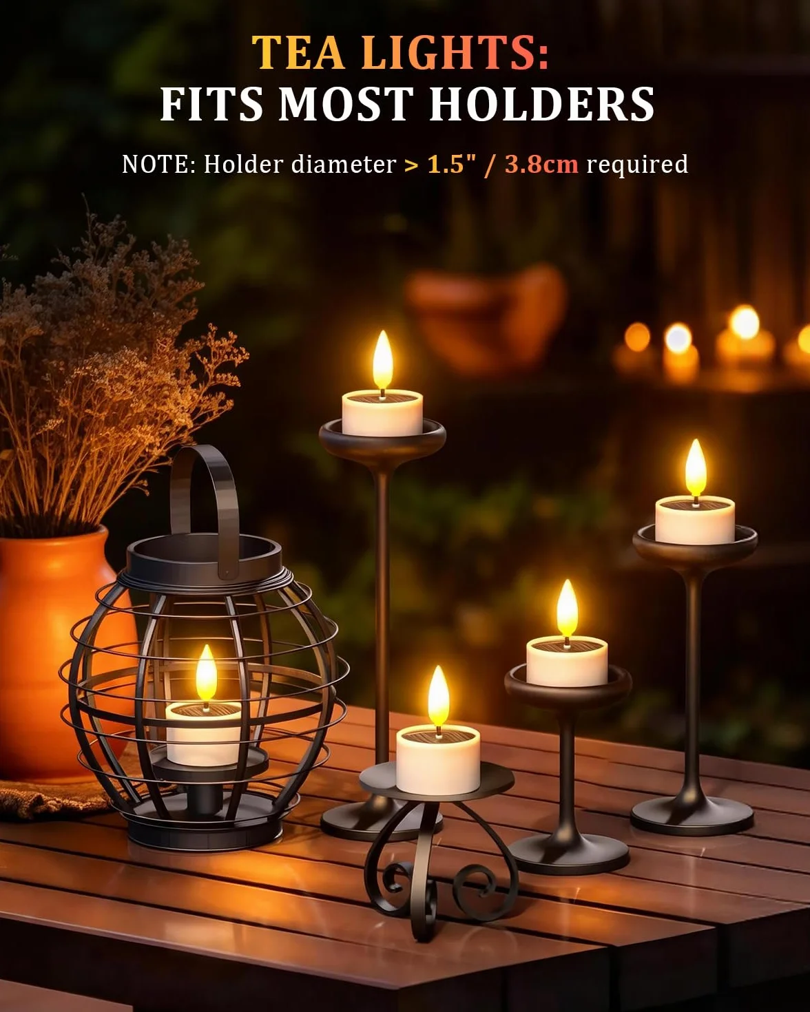 SoulBay Solarne świeczki tea light LED 12 sztuk wodoszczelne wielokrotnego ładowania dusk to dawn migoczące do ogrodu
