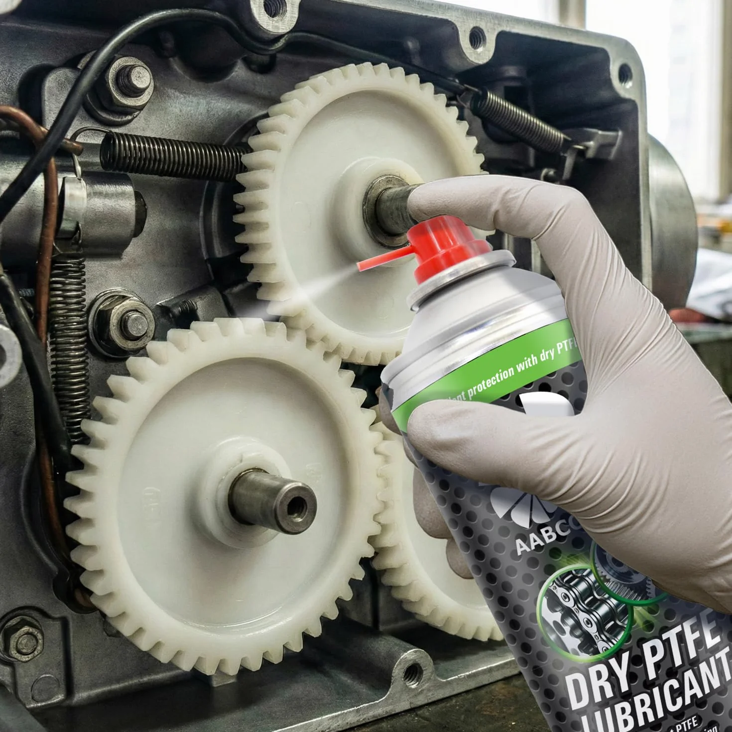 AABCOOLING Suchy Smar Teflonowy PTFE 400 ml – smar w sprayu do konserwacji roweru, łożysk, linek, kół pasowych