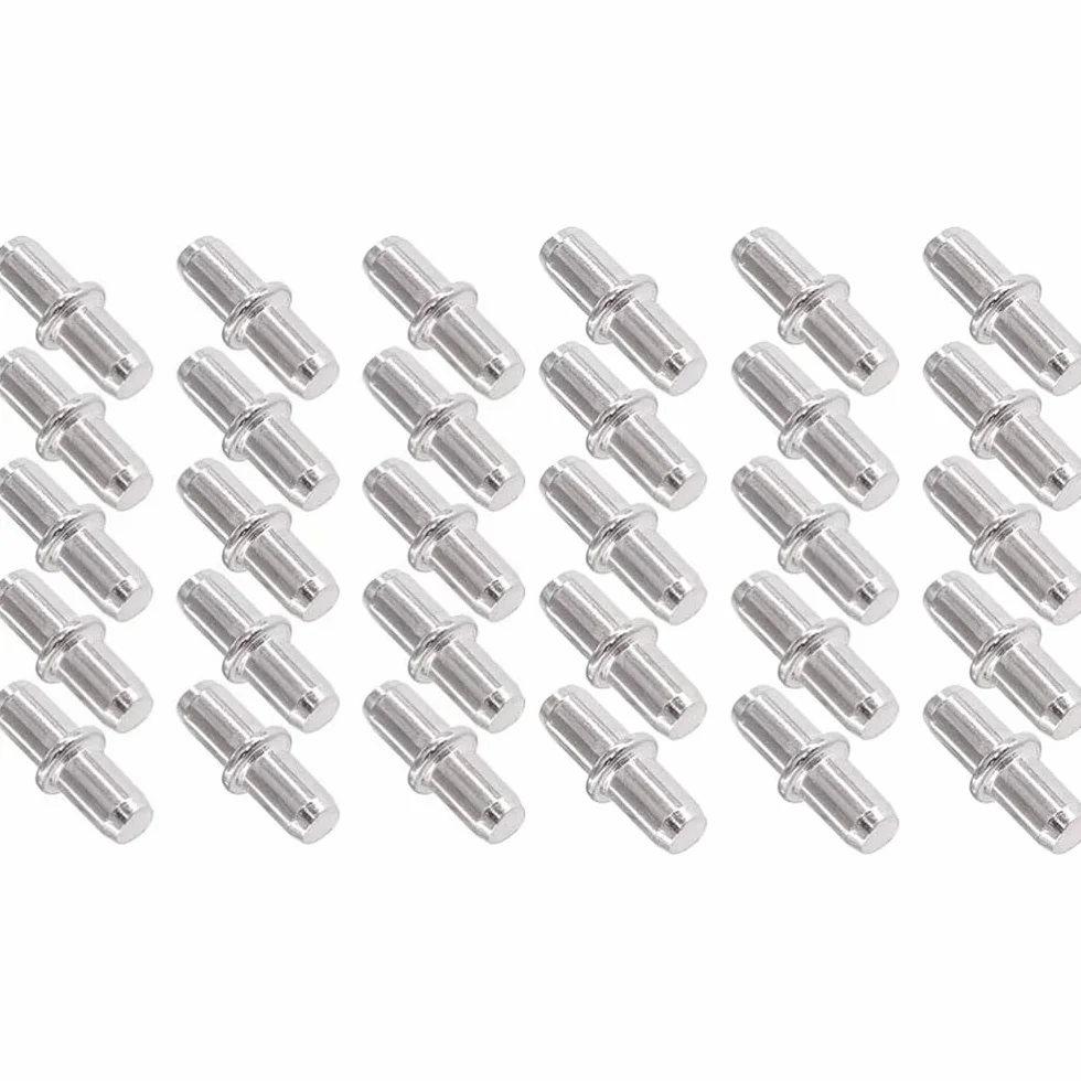 Kołki półkowe metalowe 5 x 15 mm 30 sztuk do regałów szafek kuchennych