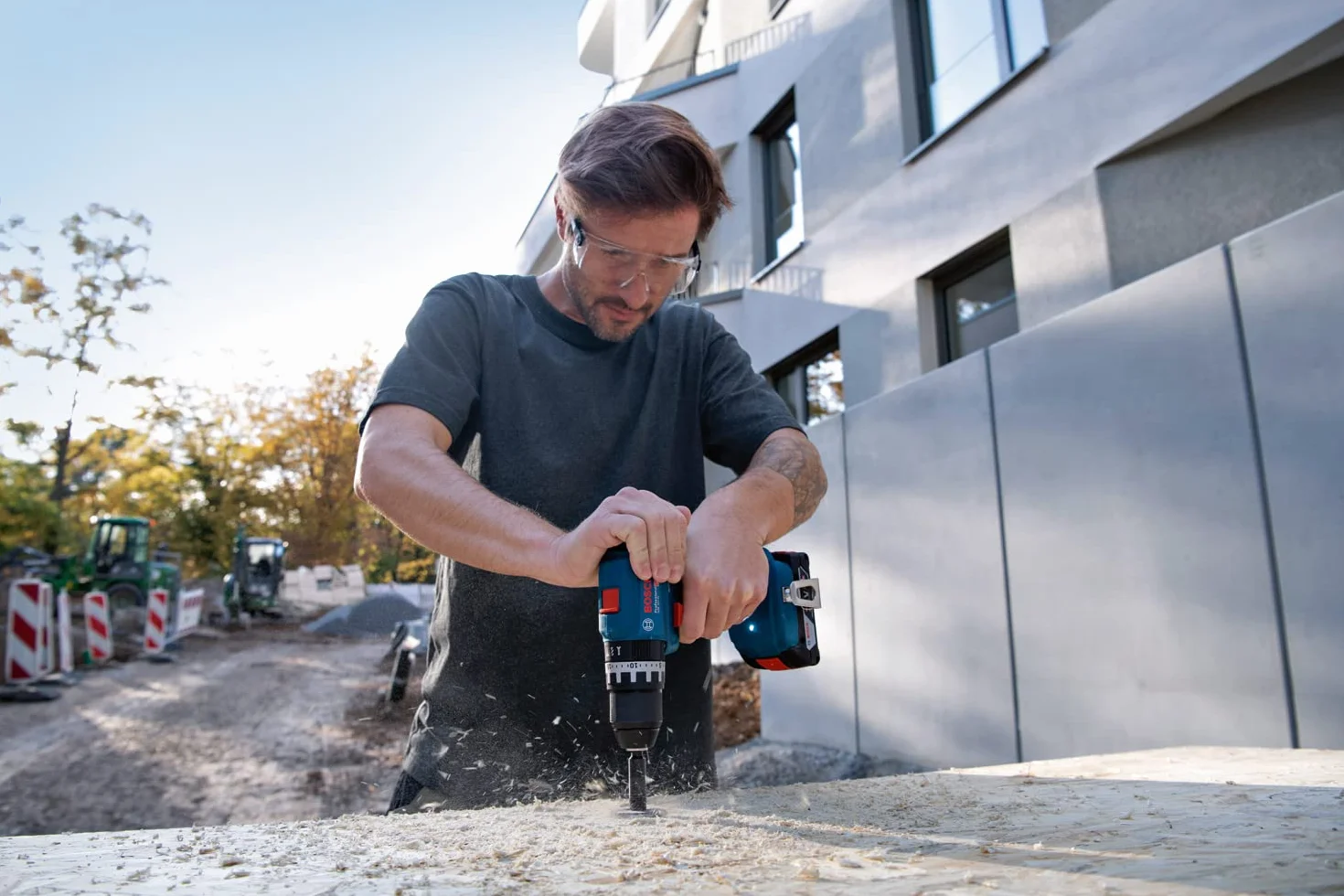 Bosch Professional GDR 18V-200 GSB 18V-45 Zestaw Narzędzi Czarny Niebieski