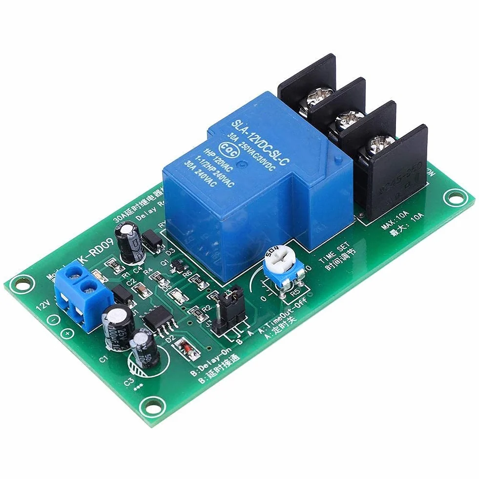 Moduł Przekaźnika Czasowego Opóźnienia 30A DC 12V 0,1-5 Sekund Zakres Czasu