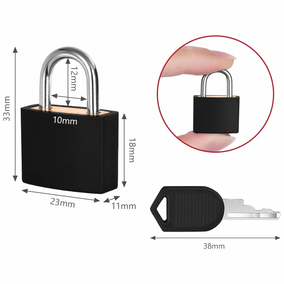 Flintronic 3 x kłódka z kluczem bagażowa do walizki mini zamek bezpieczeństwa czarny