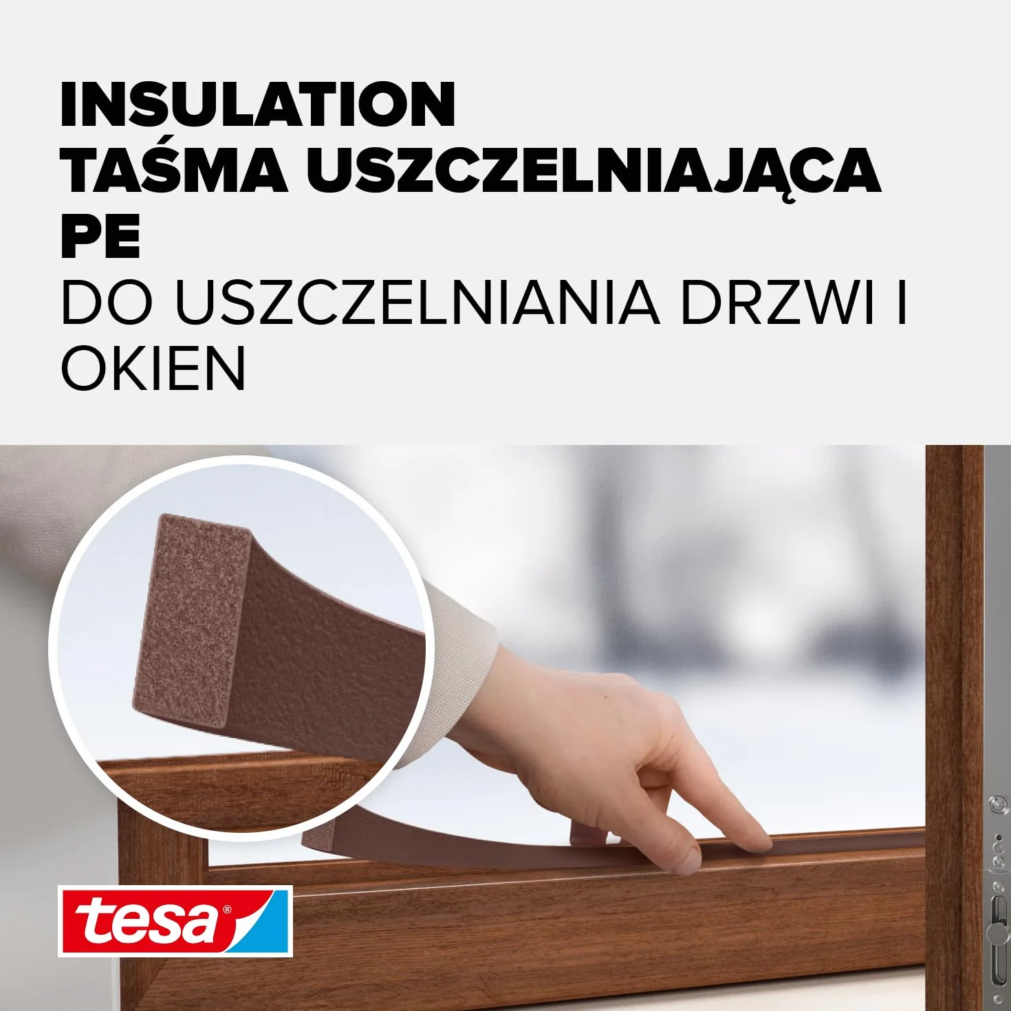 tesa INSULATION S taśma uszczelniająca pianka PE 6m x 9mm x 4mm brązowa