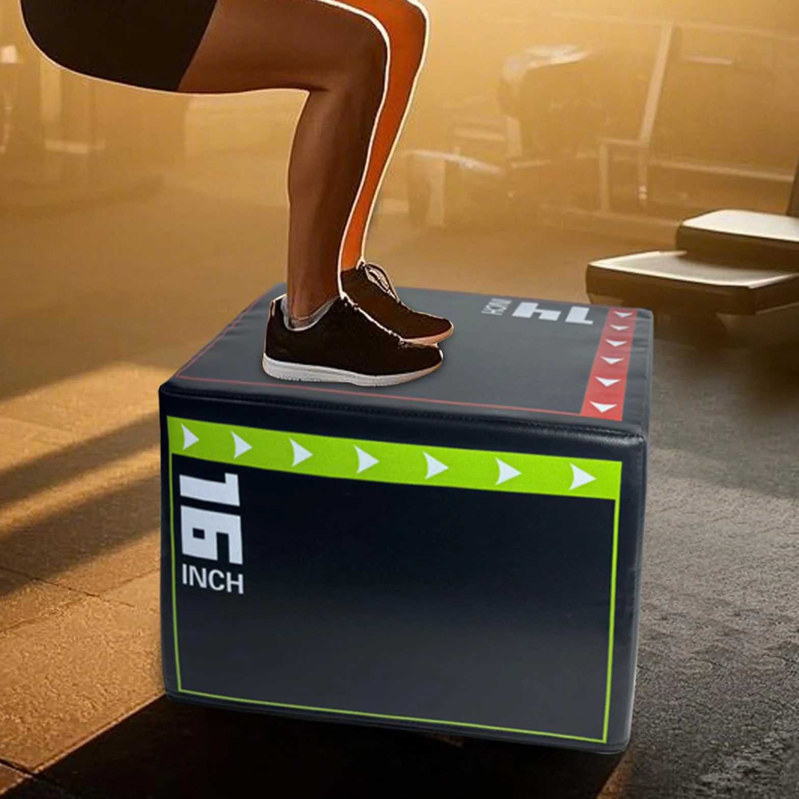 Plyometric Jump Box – odporny na wstrząsy pojemnik Step Up Box do treningu, gąbka EPE z odporną na zużycie osłoną, stabilny sprzęt fitness do treningu siłowego, cardio i skoków w domu lub na siłowni