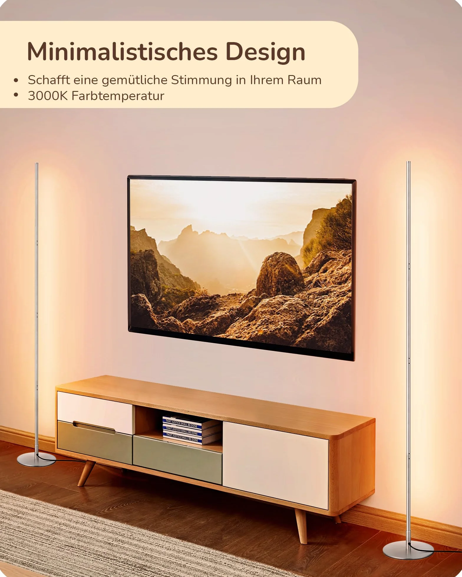 EDISHINE Lampa stojąca do salonu, lampa stojąca LED, ściemniana, 3000 K, ciepła biel, lampa stojąca z funkcją pamięci, regulacja wysokości 146 cm, nowoczesna lampa stojąca do sypialni i biura, srebrna