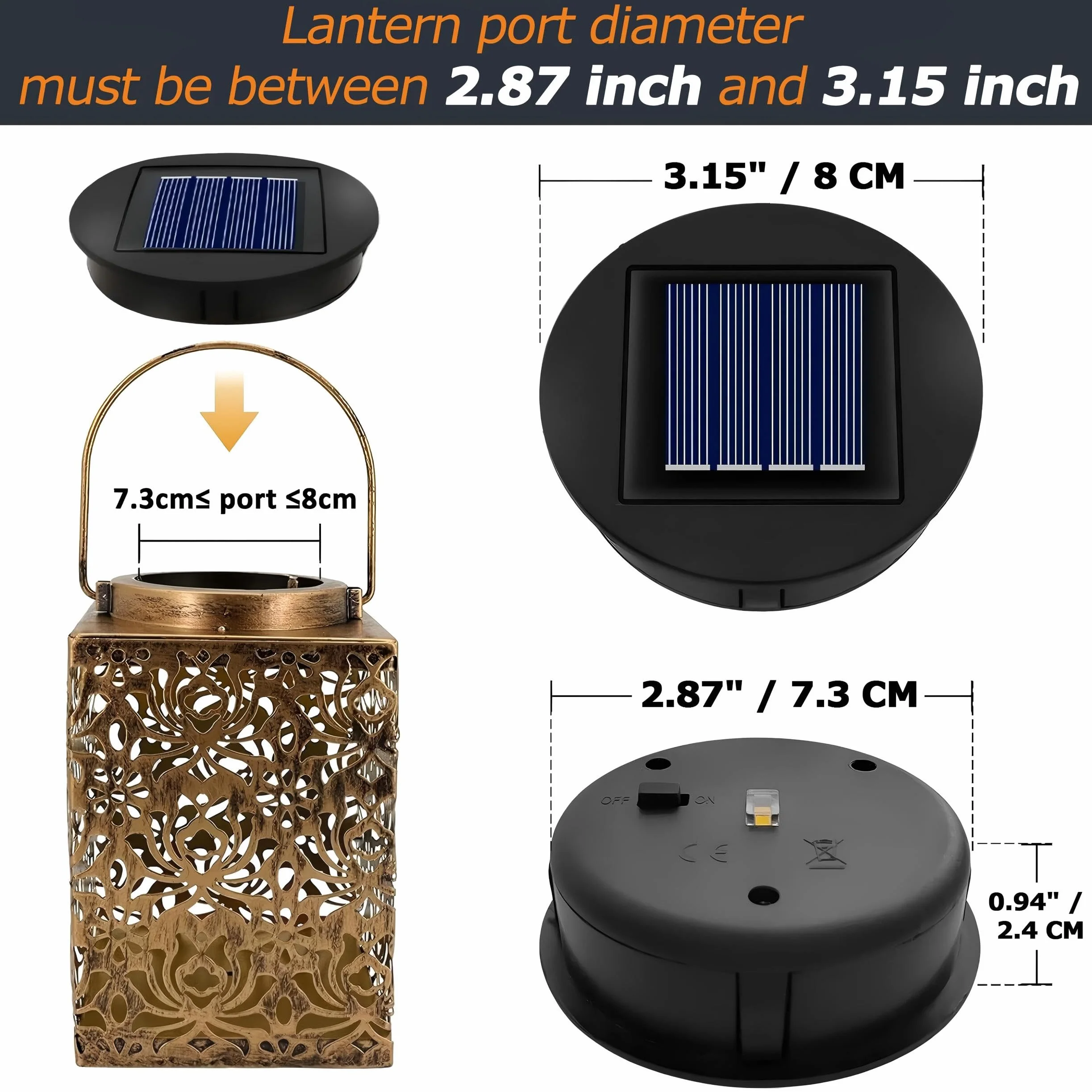 Lampa solarna 8 cm 1,2 V 600 mAh IP44 LED ciepłe światło 2 szt