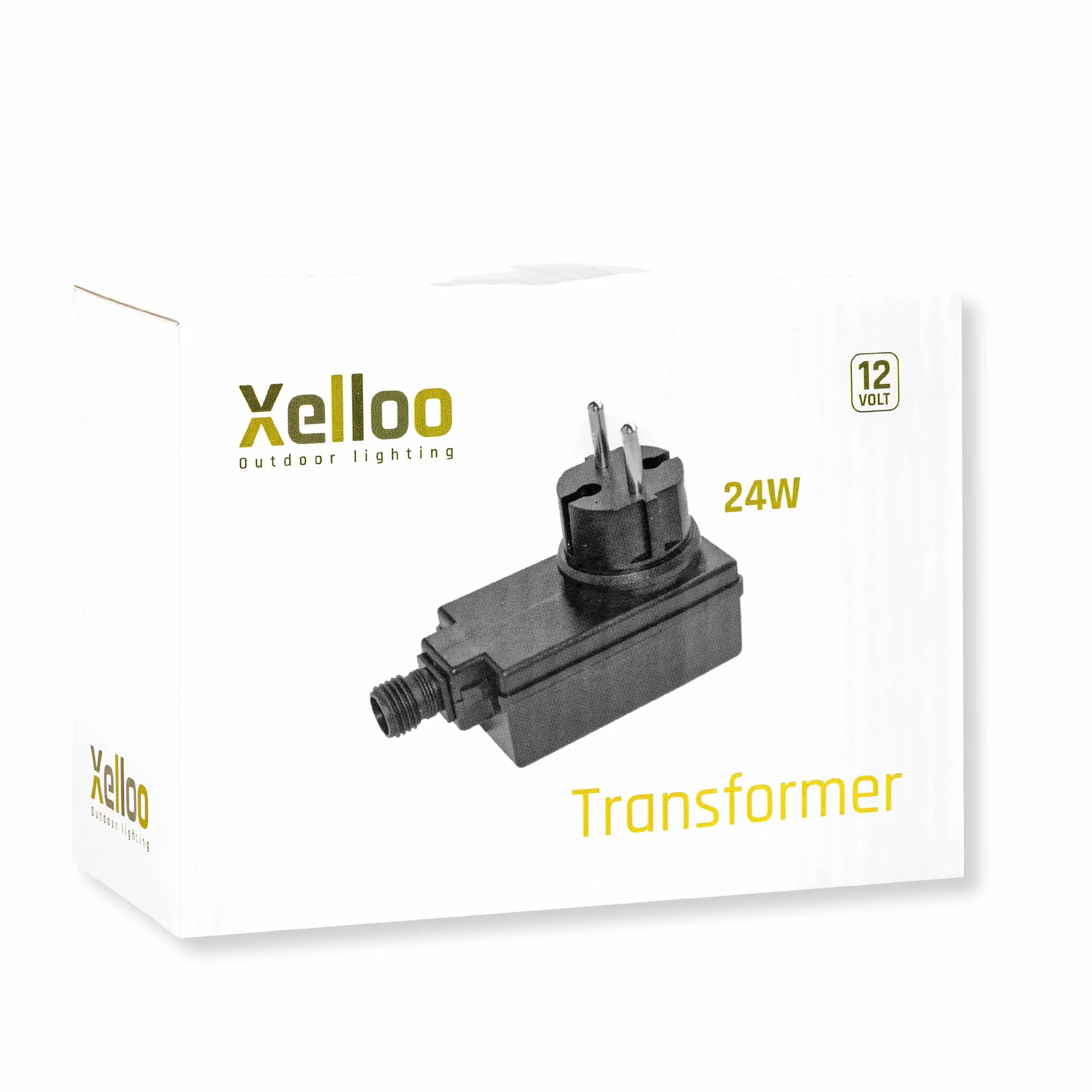 Xelloo® Transformator 24W do zwiększenia liczby opraw w linii świetlnej - łatwa rozbudowa zestawu oświetleniowego o dodatkowe oprawy - pasuje do wszystkich zestawów oświetlenia zewnętrznego Xelloo 12V