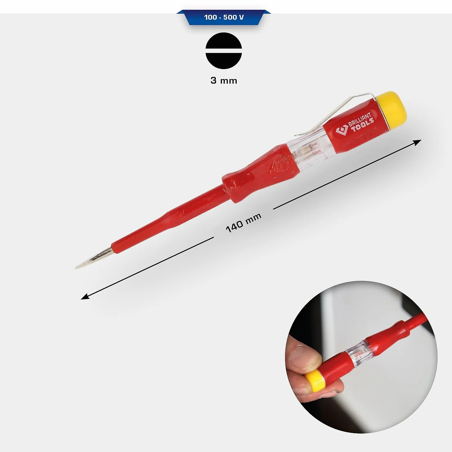BRILLIANT TOOLS BT120900 Tester napięcia 100-500 V