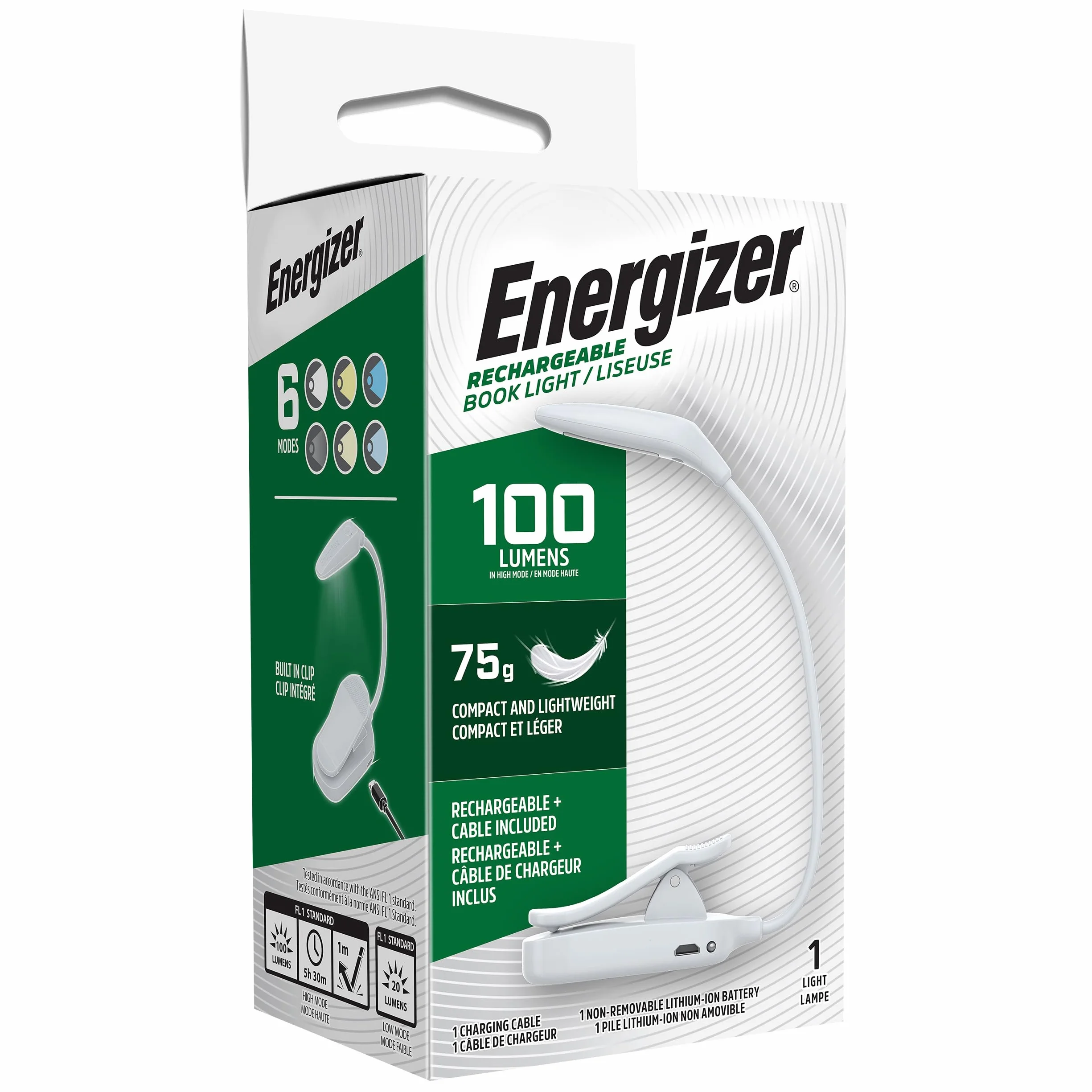 Energizer Akumulatorowa lampka książkowa LED ciepła i chłodna dioda