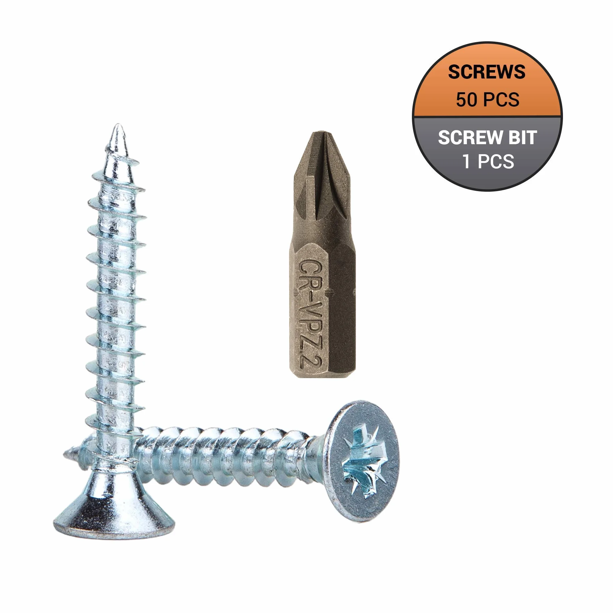 Śruby do drewna ocynkowane 6,0 x 40 mm Pozi-Drive wpuszczane 50 sztuk
