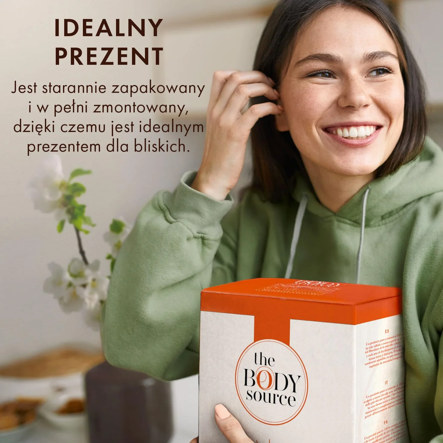 The Body Source Lampa Solna Himalajska Naturalna, Mała z Przyciemnianym Światłem, Oczyszczacz Powietrza, Dekoracja do Domu Sypialni, dla Alergików Astmatyków, 2-3 kg