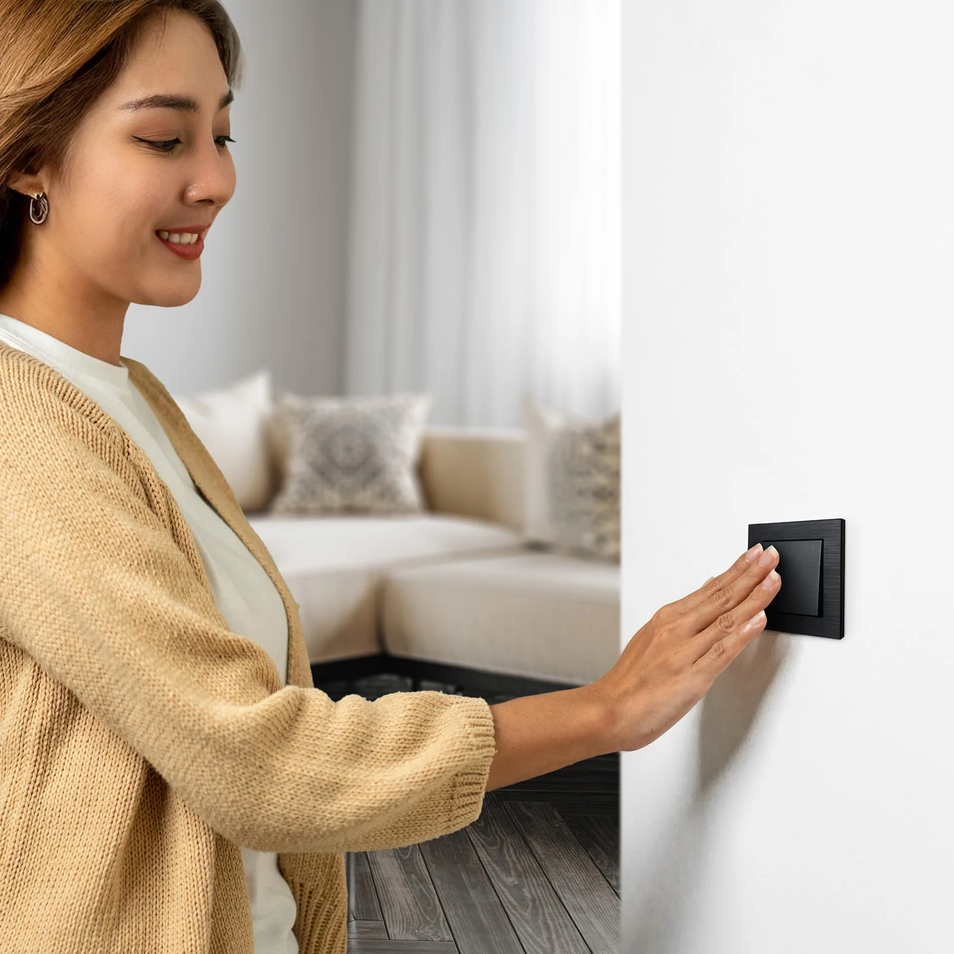 EXEN - Seria COMFORT - Ramka 1-krotna, Pojedyncza do Włączników Światła i Gniazd - Panel do Ściennych Włączników Światła i Gniazdek - Kosmiczny Czarny - 83mm - C101/09E