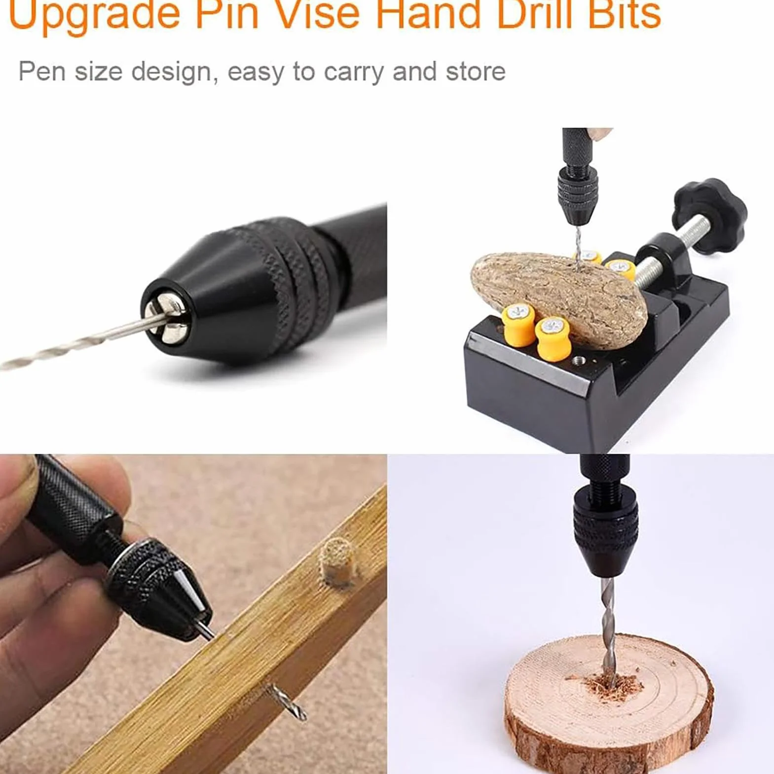 Precision Hand Twist Drill Jewelry Making Tool with Adjustable Chuck Screw Bits for Wood Metal Resin Craft
