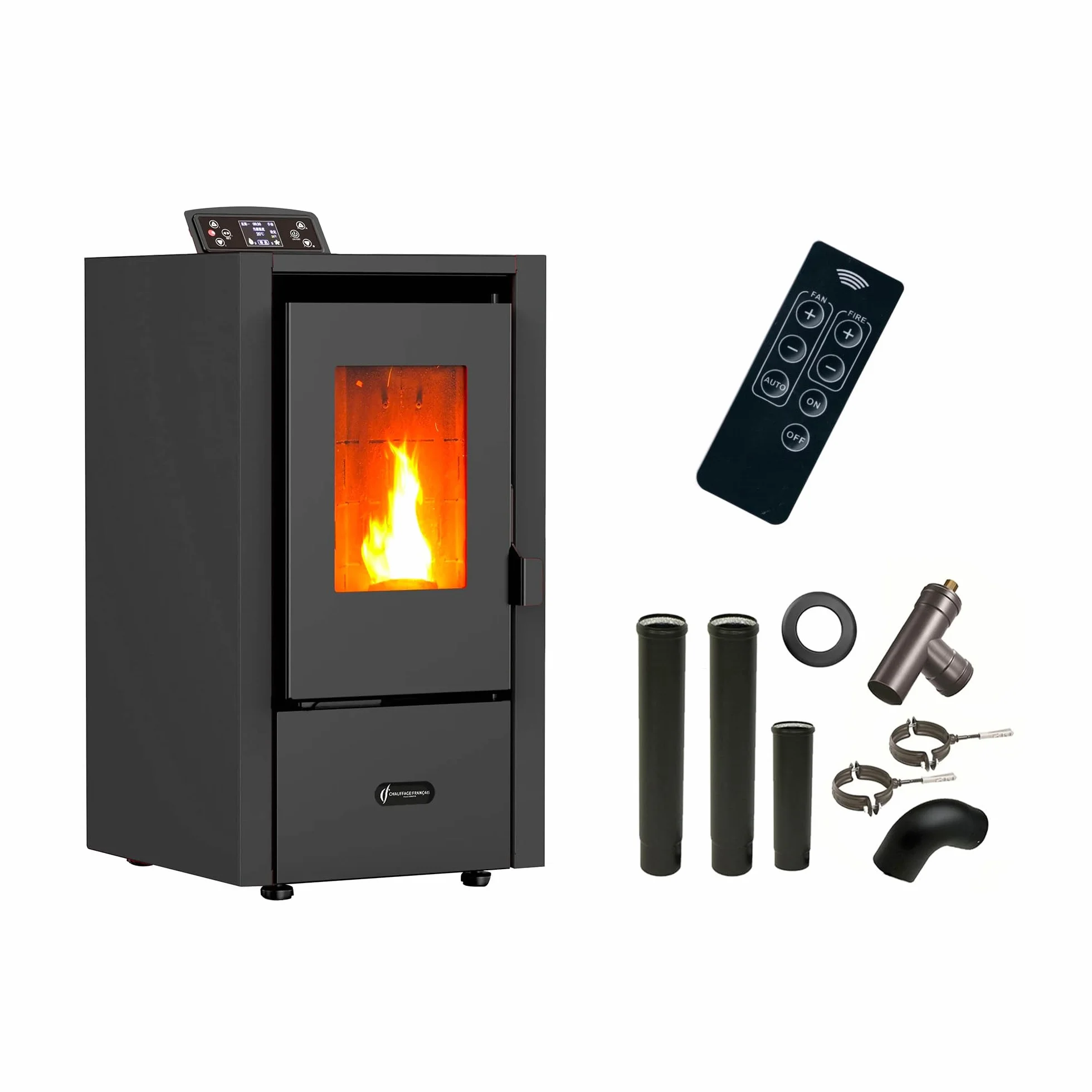 Anita piec na pellet 6,5 kW Czarny Sannover Zestaw