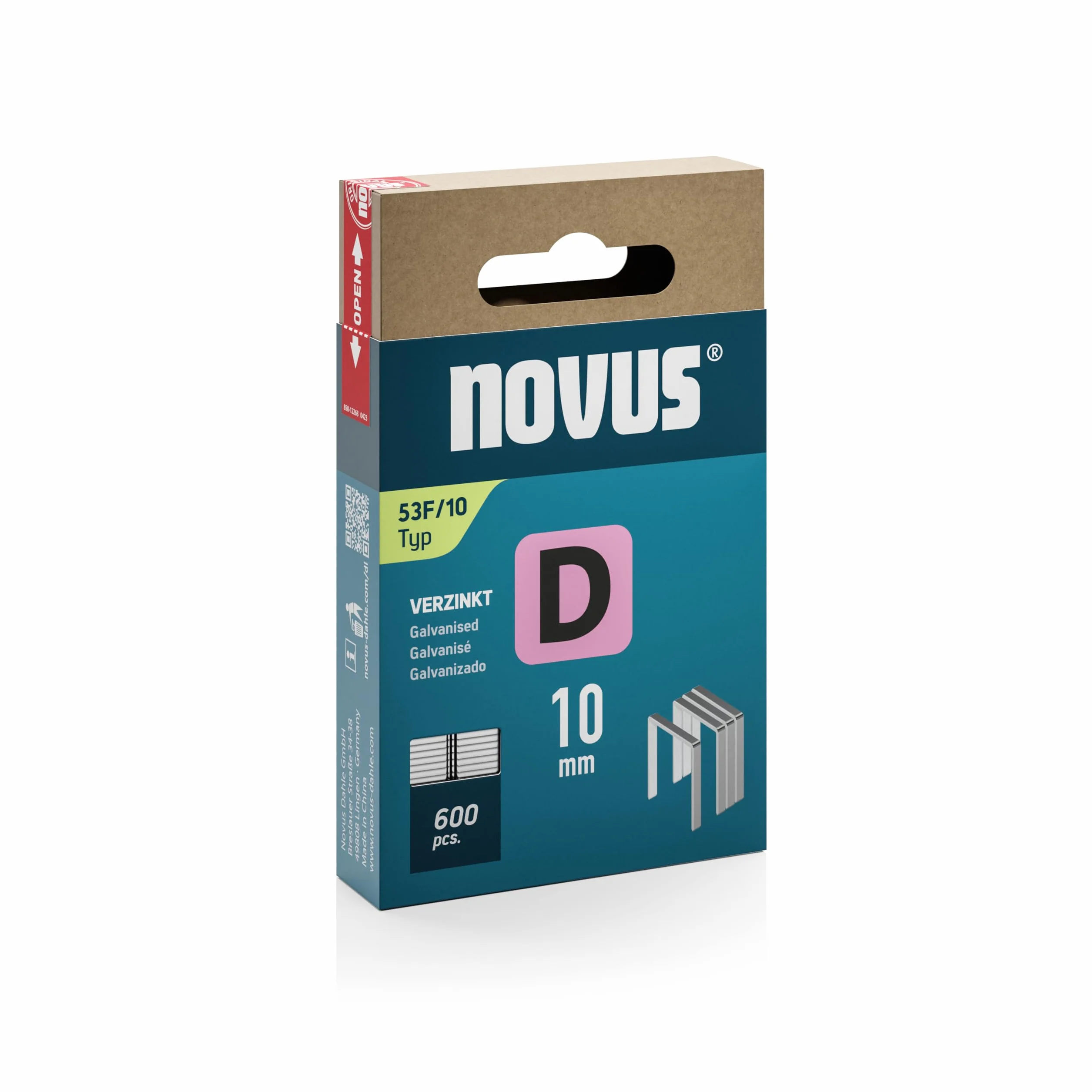 NOVUS TOOLS Zszywki płaskie 10 mm 53F/10 600 sztuk zszywacz do folii i tektury