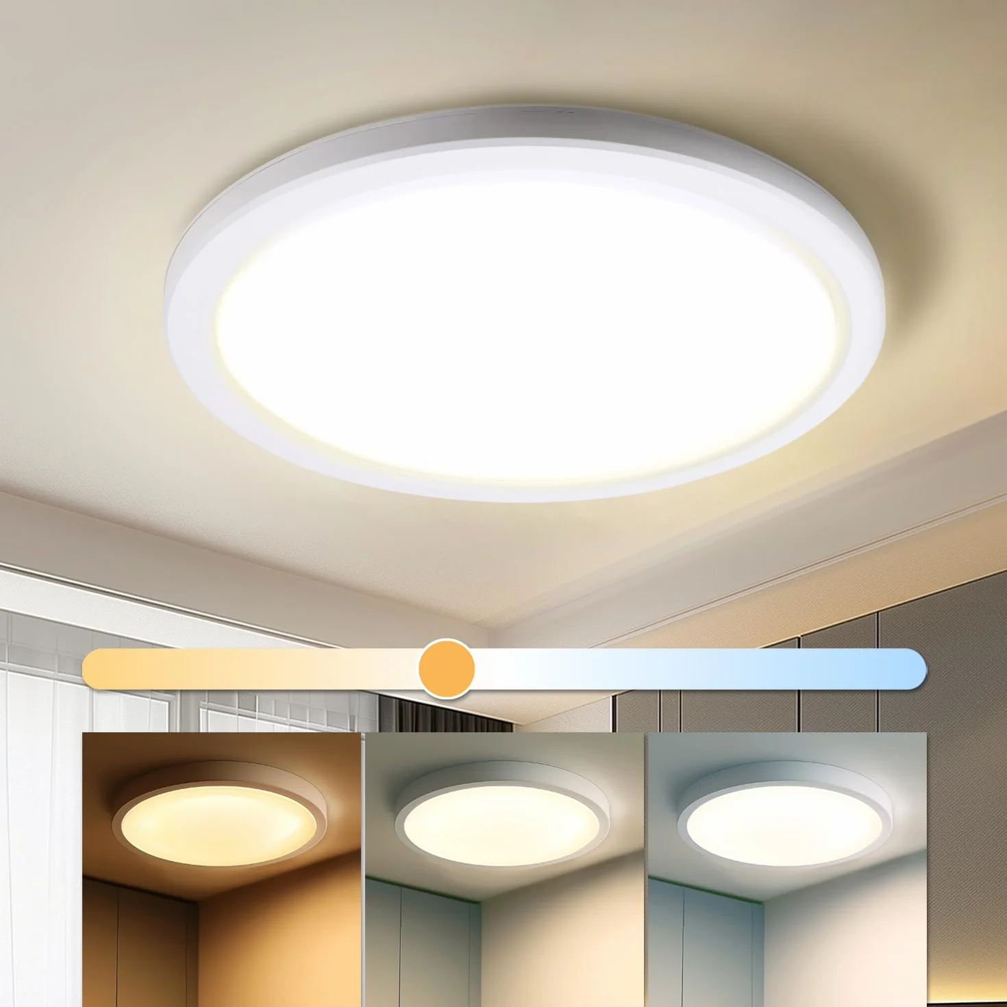 DA LIGHT Płaska lampa sufitowa LED 18W 2000lm 22cm IP54 wodoodporna 3CCT regulowany