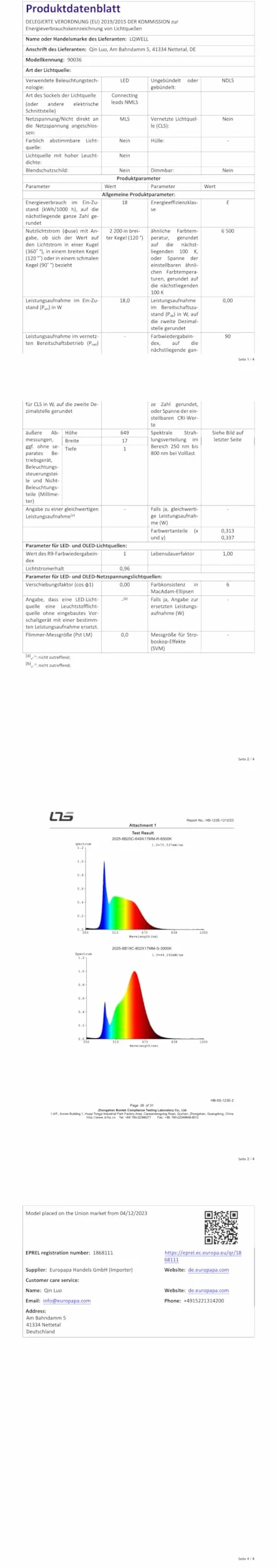 LQWELL Lampa Sufitowa LED Wodoodporna IP44 Okrągła Płaska 18W 6000K 1980lm 220x24mm