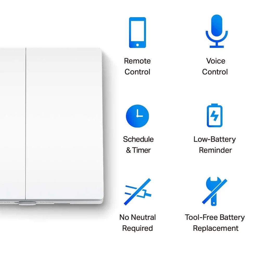 TP-Link Tapo S220 Inteligentny bezprzewodowy przełącznik dwubiegunowy zasilanie bateryjne