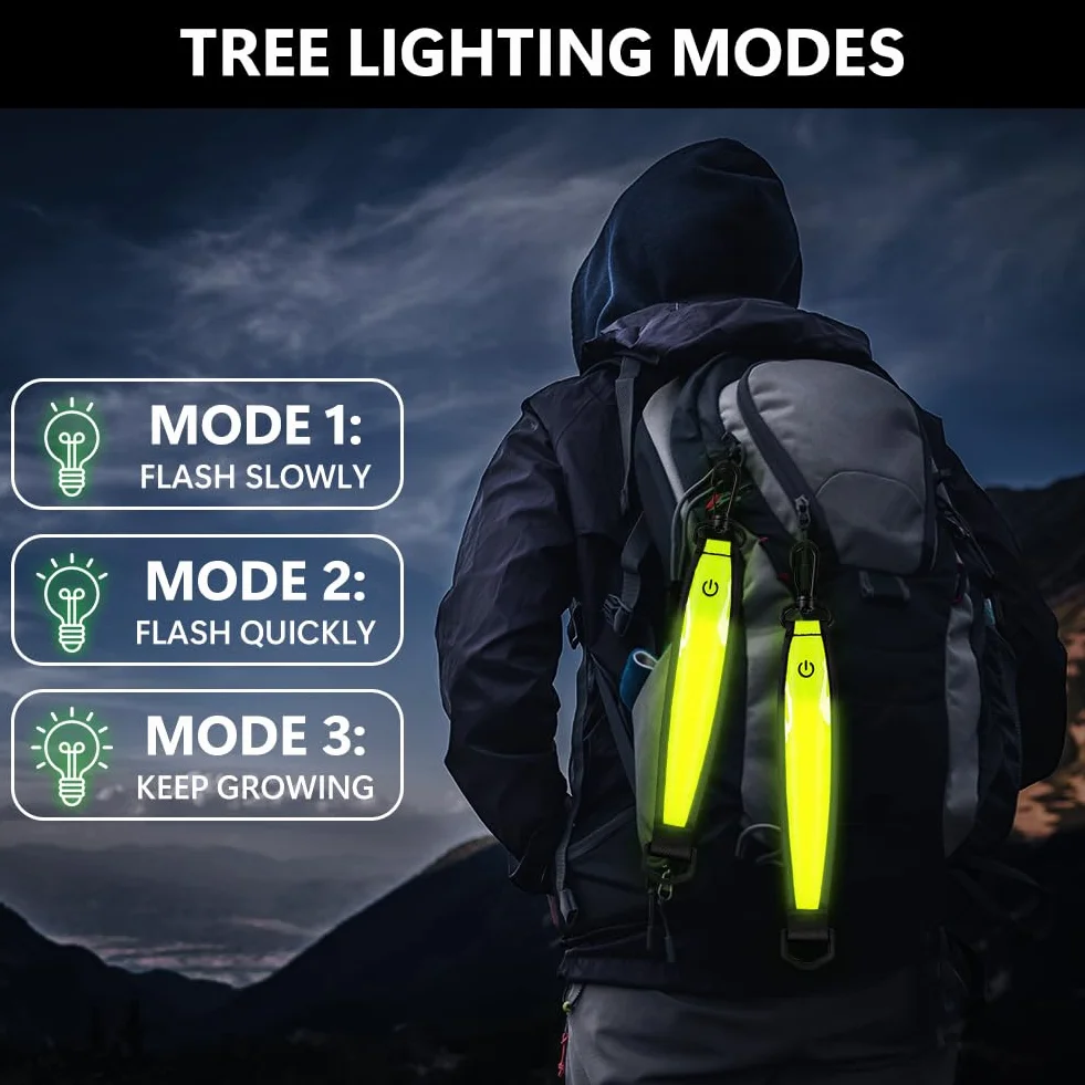 Flintronic Odblaskowa lampa błyskowa LED, 3 tryby światła, wodoodporne odblaskowe światło bezpieczeństwa, odpowiednie do plecaka, turystyki, jazdy na rowerze