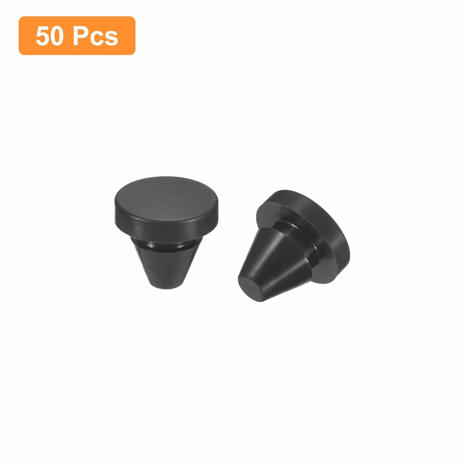 QUARKZMAN 50 sztuk silikonowych zaślepek okrągłych do otworu 6-7 mm, wodoodporne, czarne