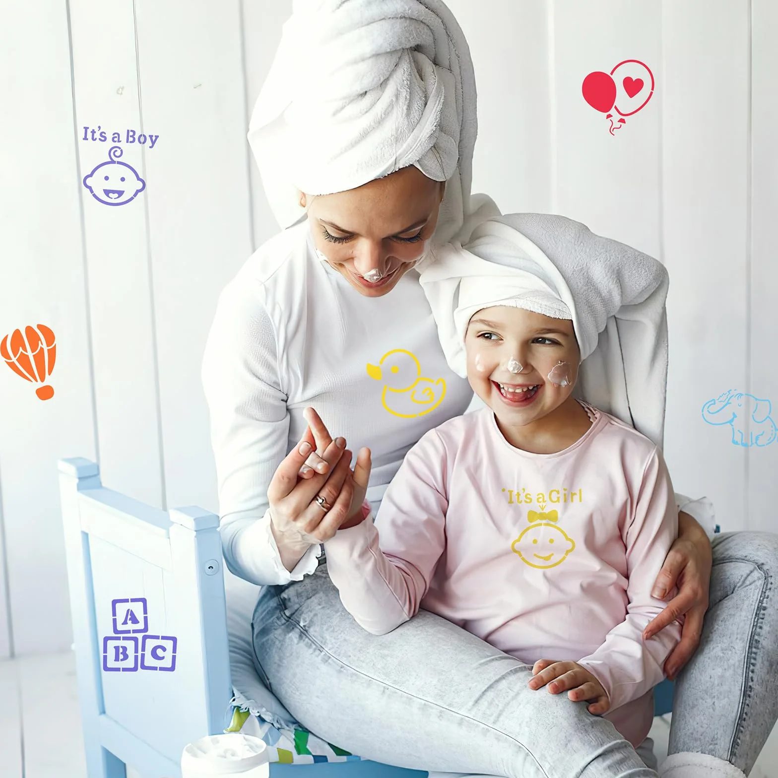 Szablony na baby shower motyw dziecka 25 szt zestaw do malowania tkanin wielokrotnego użytku rękodzieło