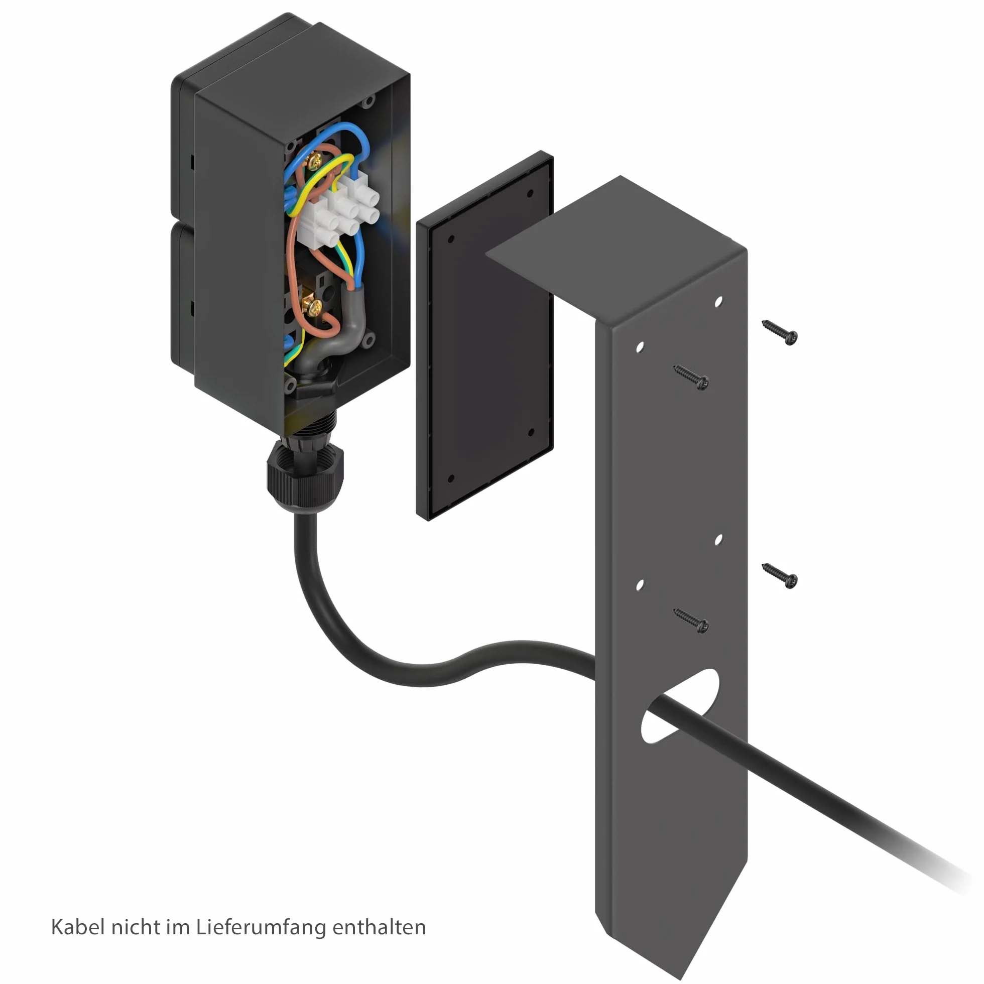 ledscom.de Gniazdo ogrodowe PIWI IP44 2-drożne stal nierdzewna antracyt 30 cm