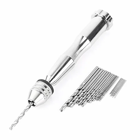 Estink Ręczne Wiertło Obrotowe Mini z 25-częściowym Zestawem Wierteł 0,5-3,0 mm Uchwyt 0,3-3,6 mm 12 cm
