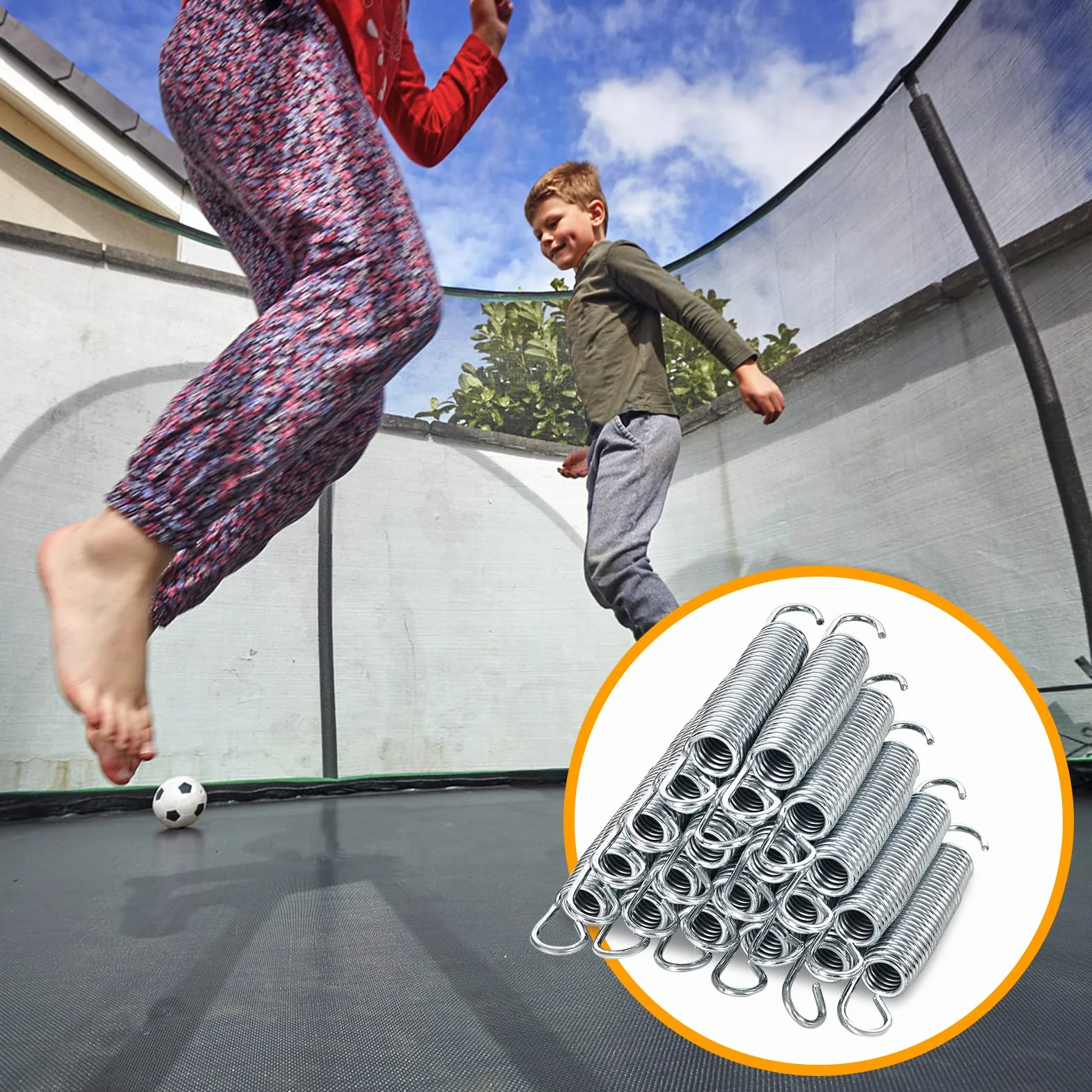 GOPLUS 20 sztuk sprężyn do trampoliny z hakiem T, 140 mm/180 mm, wysokowydajne sprężyny zapasowe z ocynkowanej stali, odporne na warunki atmosferyczne zestaw sprężyn zapasowych do trampoliny
