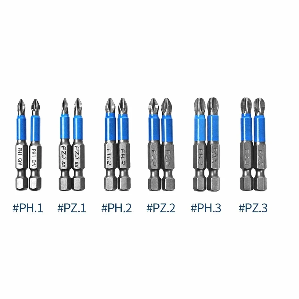 Nikou 12 szt. Magnetyczne bity krzyżowe S2 PZ1 PZ2 PZ3 PH1 PH2 PH3