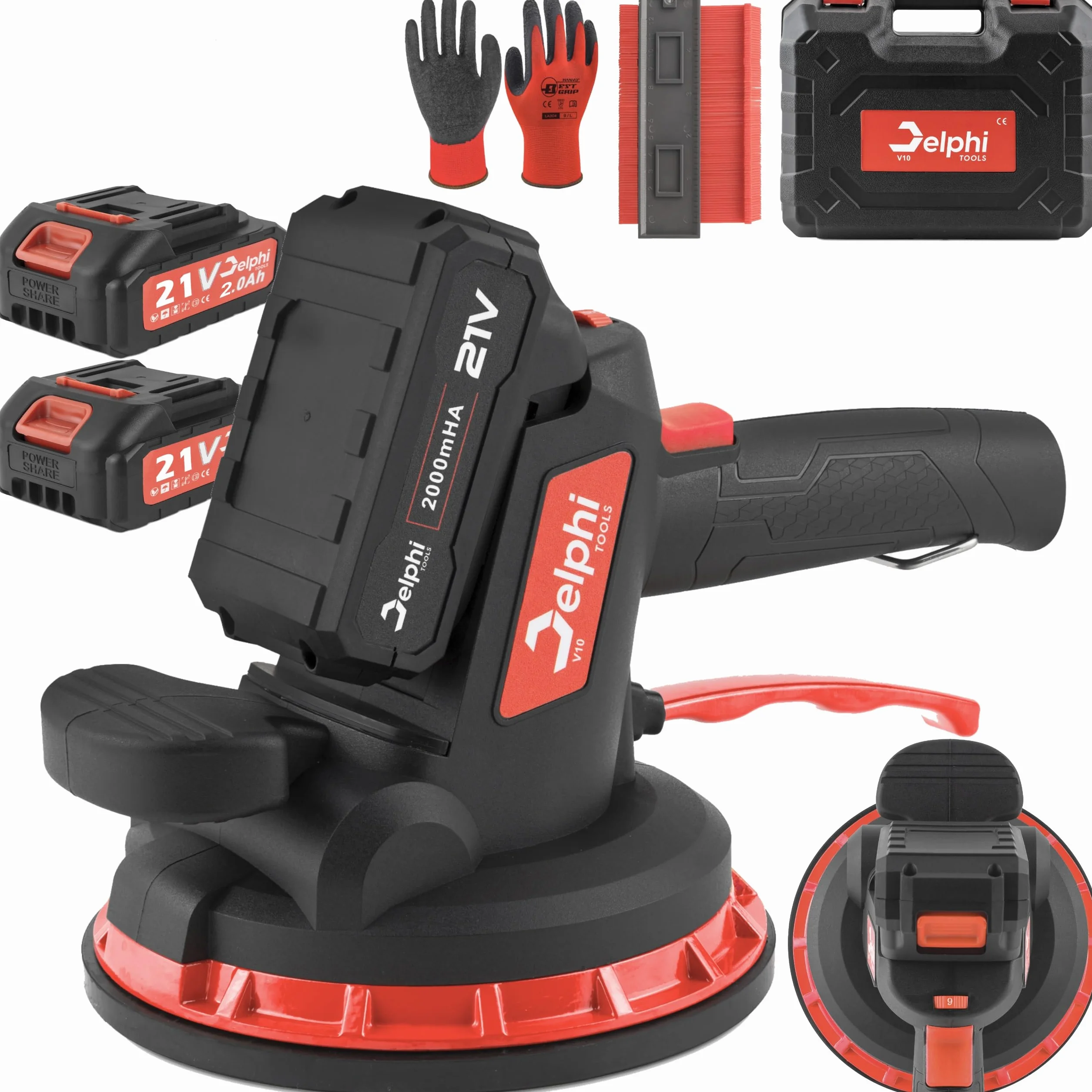 Delphi Maszyna do glazurowania 250 kg 6 stopni prędkości ręcznie prowadzony 2000 mAh 18 cm