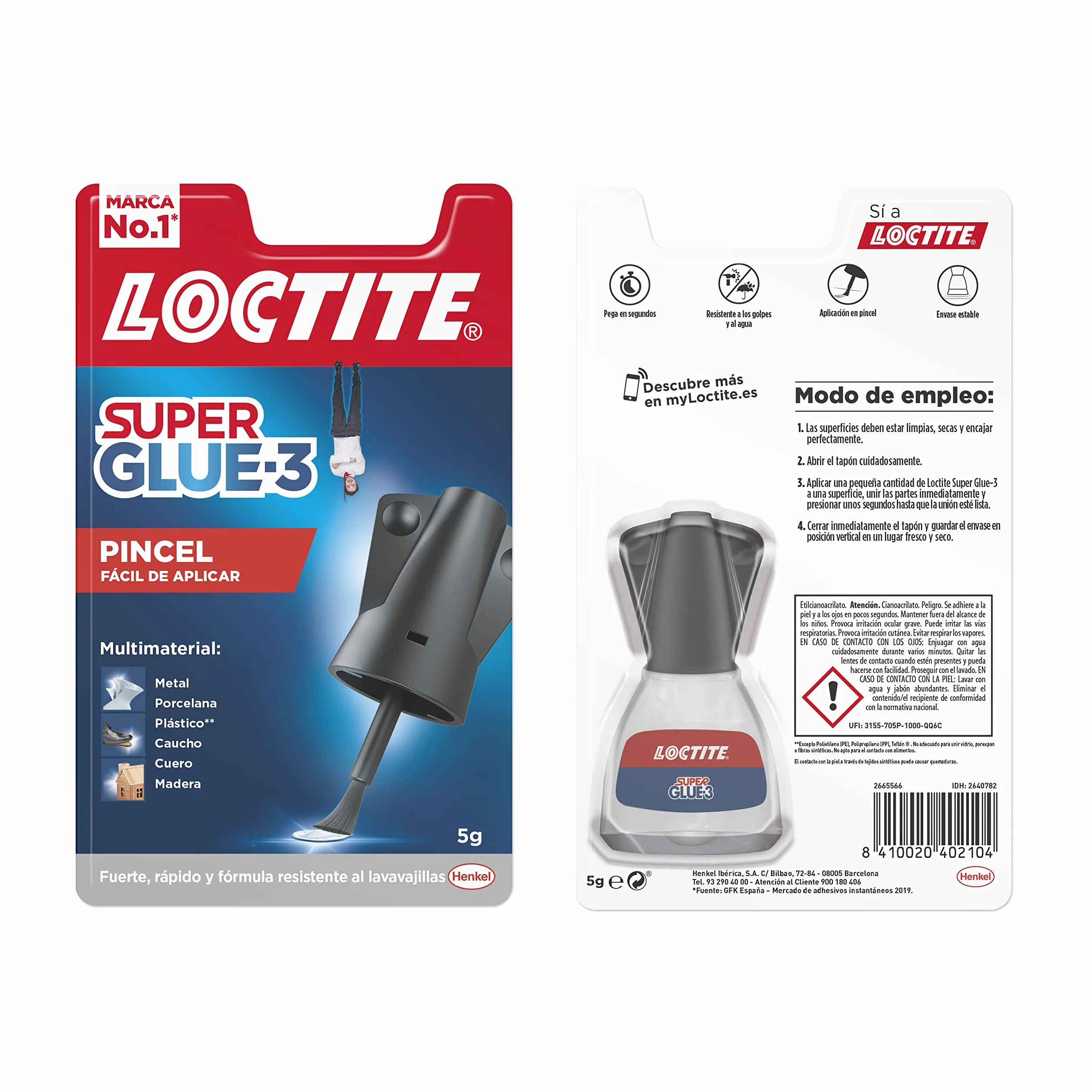 Loctite Super Glue-3 Pegamento Con Pincel 5 Gr