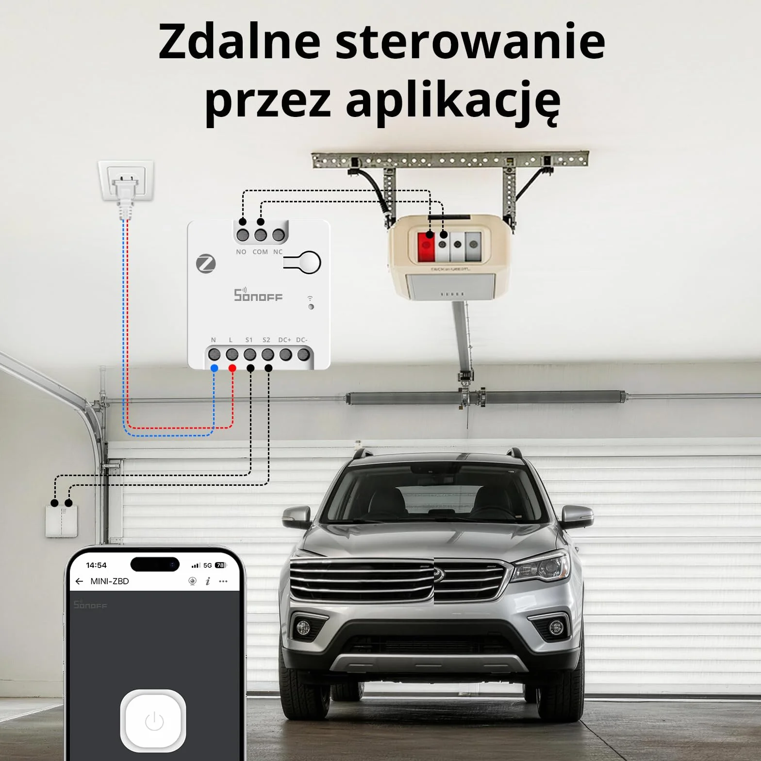 SONOFF MINI-ZBD Przekaźnik Zigbee 3.0, Suchy Styk, Wejście AC/DC, Kompatybilny z Hubami Zigbee, Alexa i Google Home, do Bramy Garażowej, Kotłów, Silników DC i Elektrozaworów